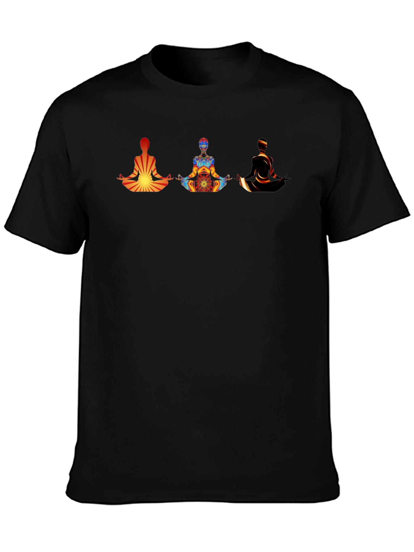 Meditating Figures Graphic Tee - Mens Black T-Shirt