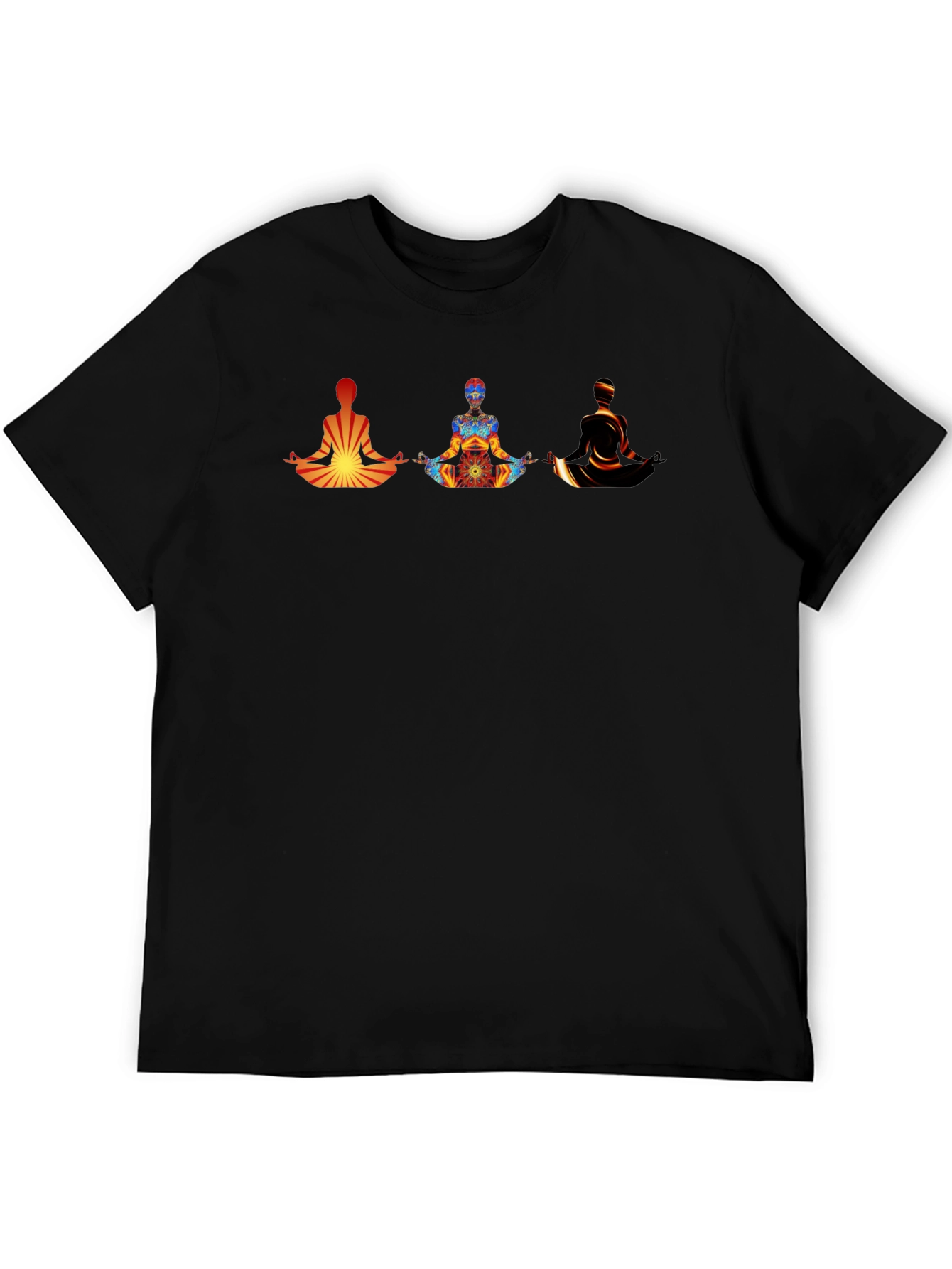 Meditating Figures Graphic Tee - Mens Black T-Shirt