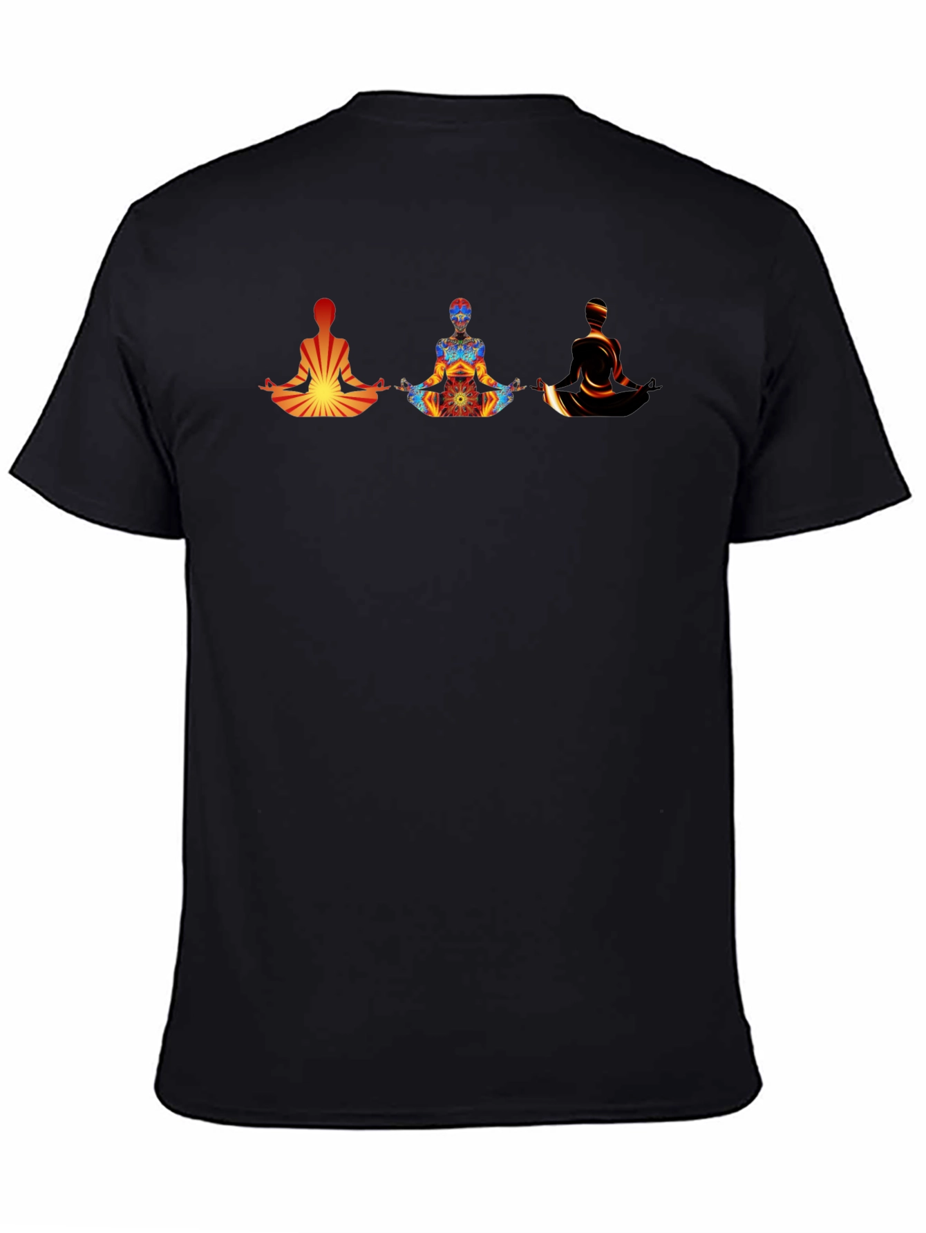 Meditating Figures Graphic Tee - Mens Black T-Shirt