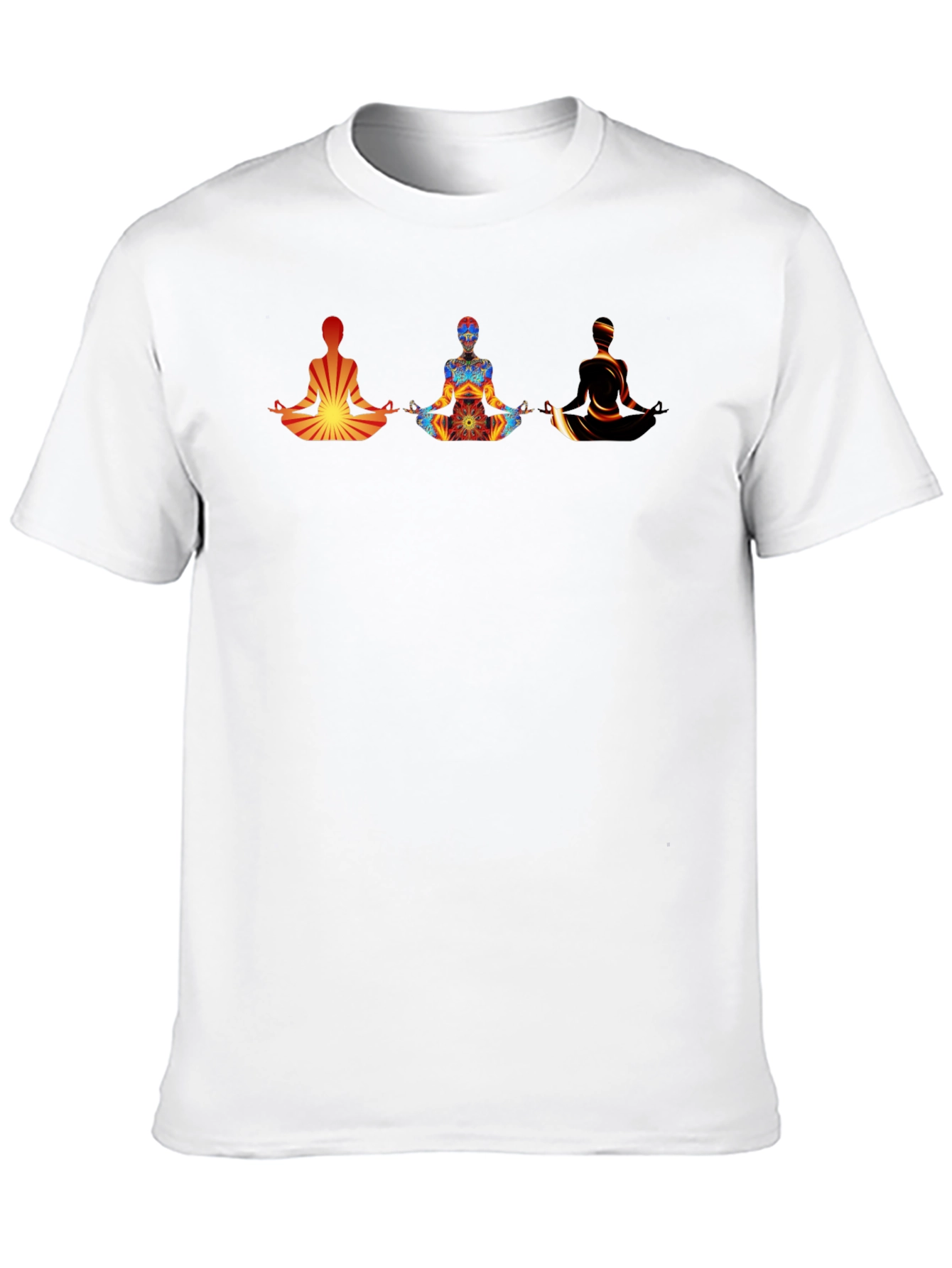 Meditating Figures Graphic Tee - Mens Black T-Shirt