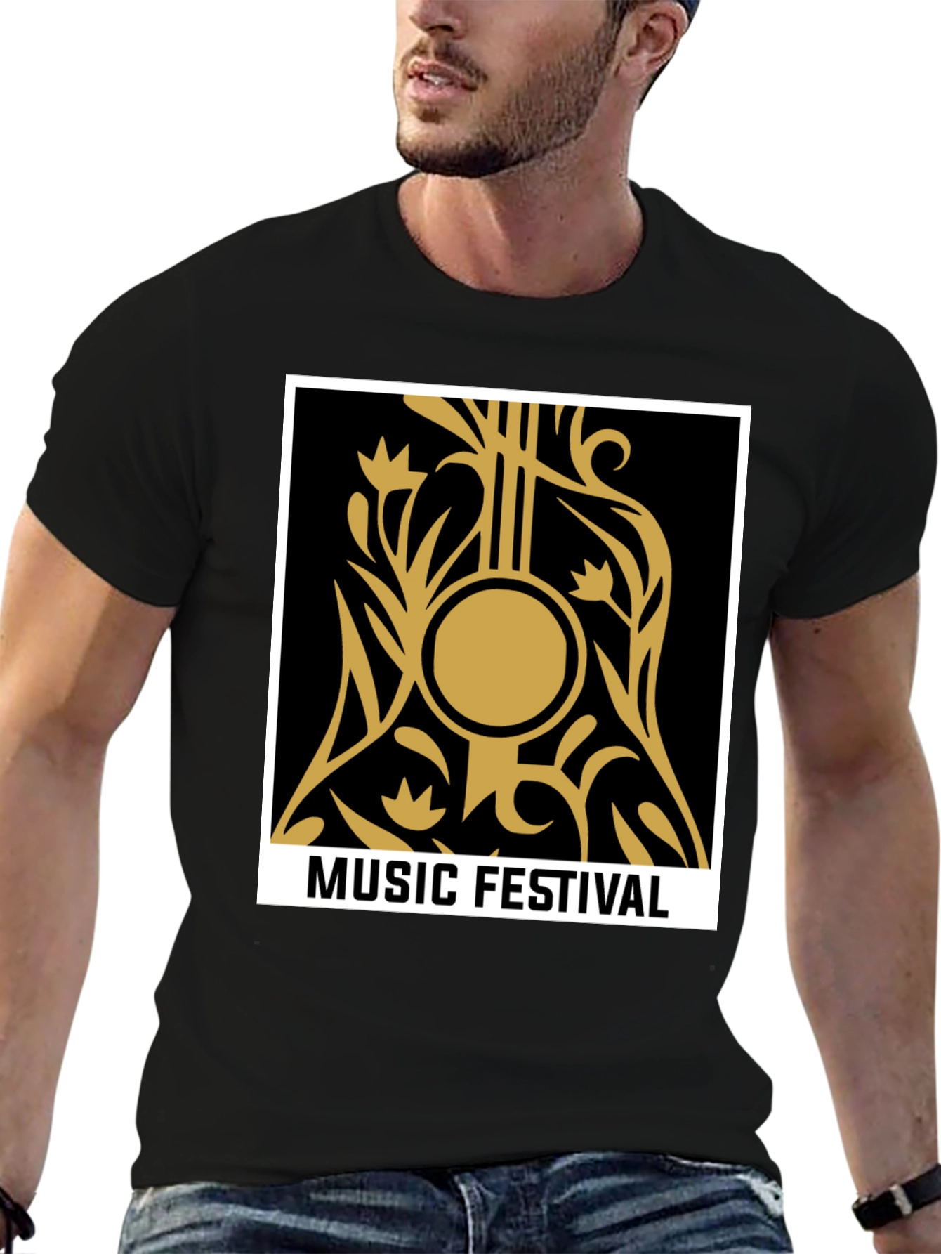 Music Festival Graphic Black Tee