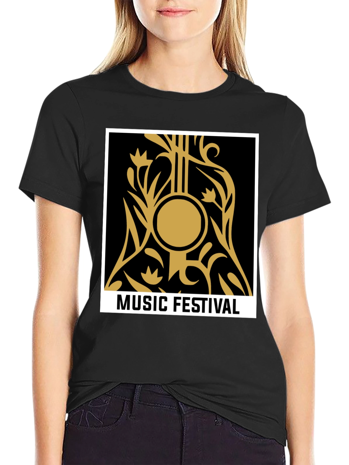 Music Festival Graphic Black Tee