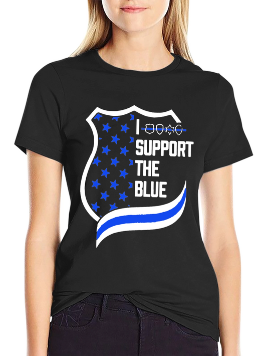 I Support The Blue T-Shirt - Patriotic Police Support Tee