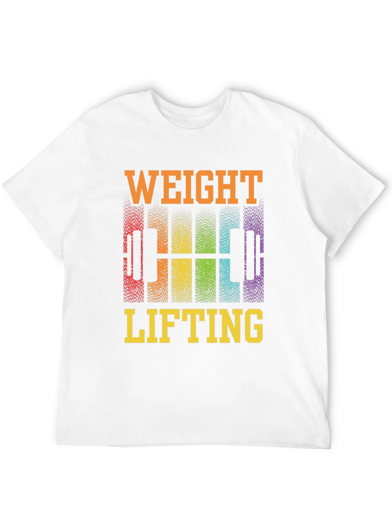 Weight Lifting Rainbow Barbell Black T-Shirt
