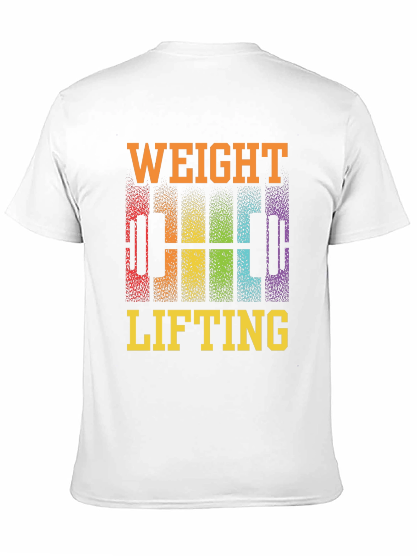 Weight Lifting Rainbow Barbell Black T-Shirt