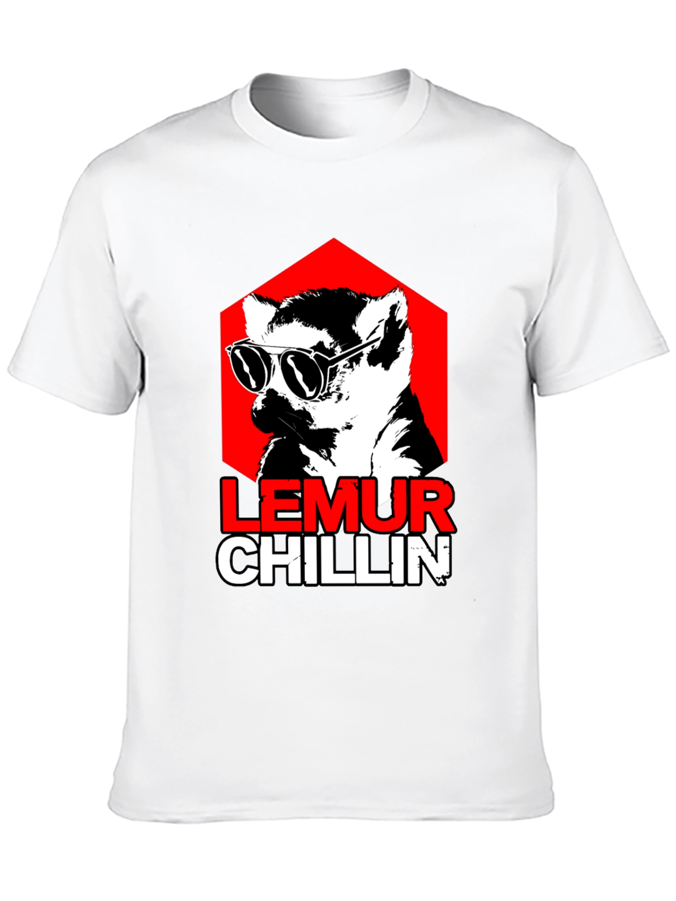 Lemur Chillin Graphic Tee - Cool Animal Print