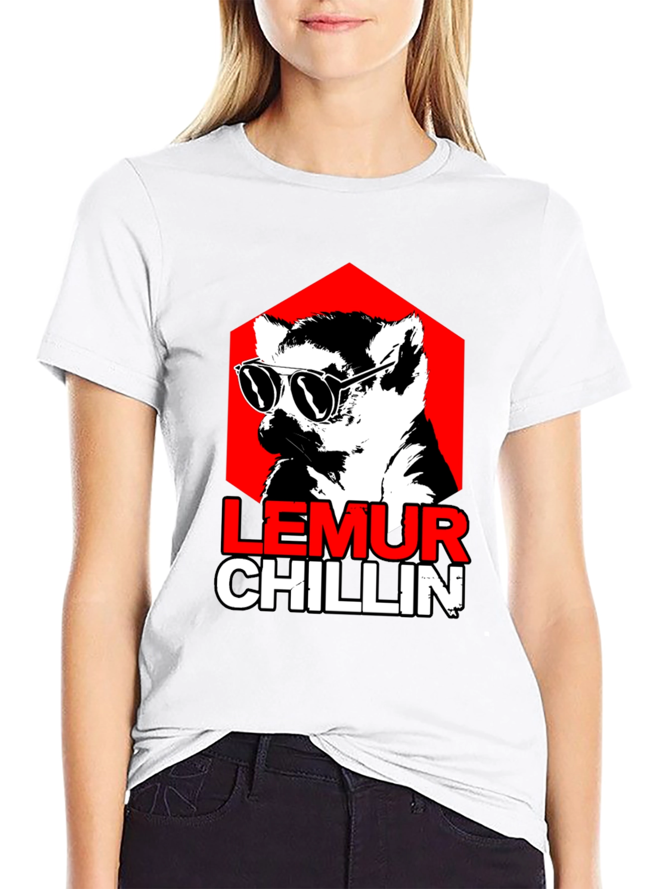 Lemur Chillin Graphic Tee - Cool Animal Print