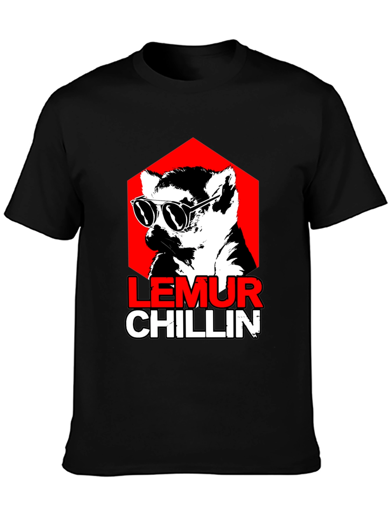 Lemur Chillin Graphic Tee - Cool Animal Print