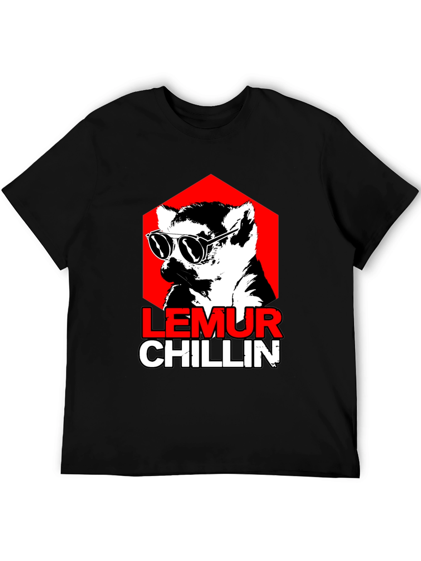 Lemur Chillin Graphic Tee - Cool Animal Print