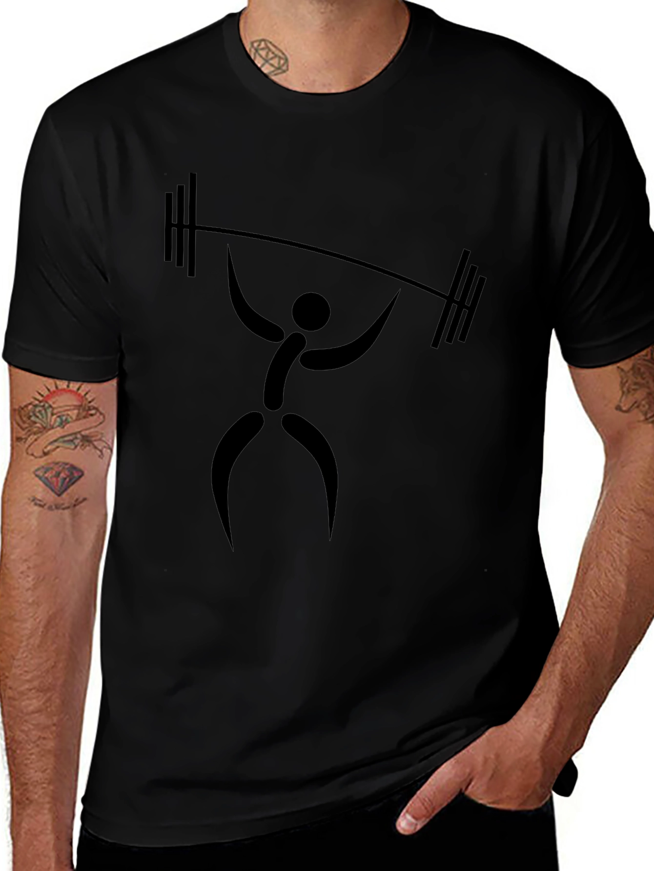 Weightlifter Graphic T-Shirt - Black