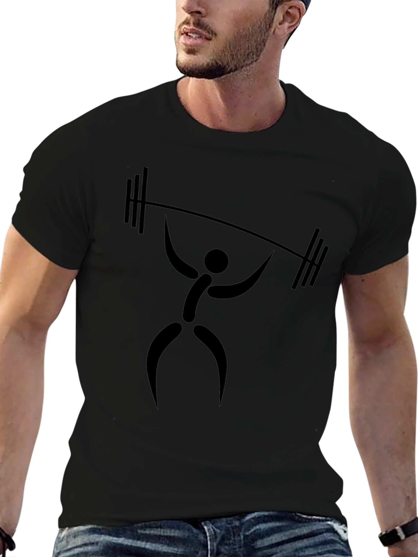 Weightlifter Graphic T-Shirt - Black