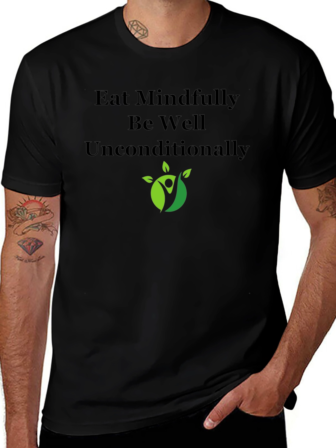 Eat Mindfully T-Shirt - Be Well Unconditionally
