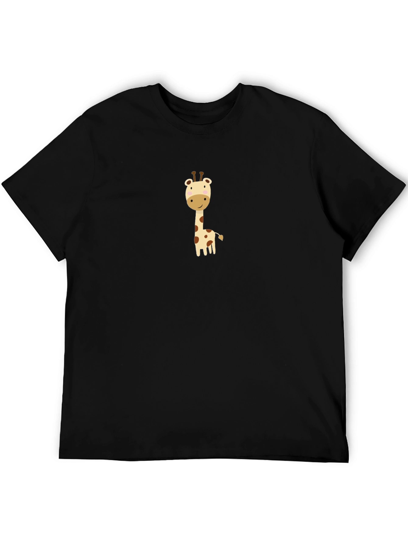 Giraffe Graphic Tee - Black Cotton Shirt