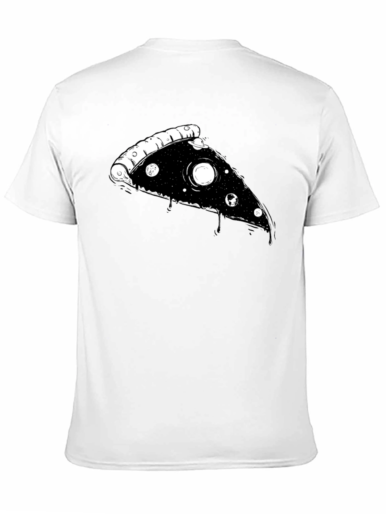 Cosmic Pizza Slice Graphic Tee - Black T-Shirt