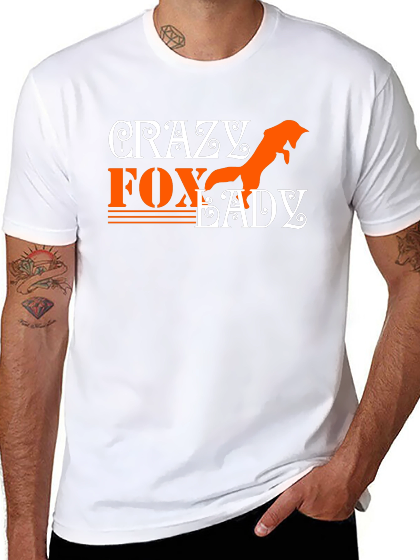 Crazy Fox Lady Graphic T-Shirt