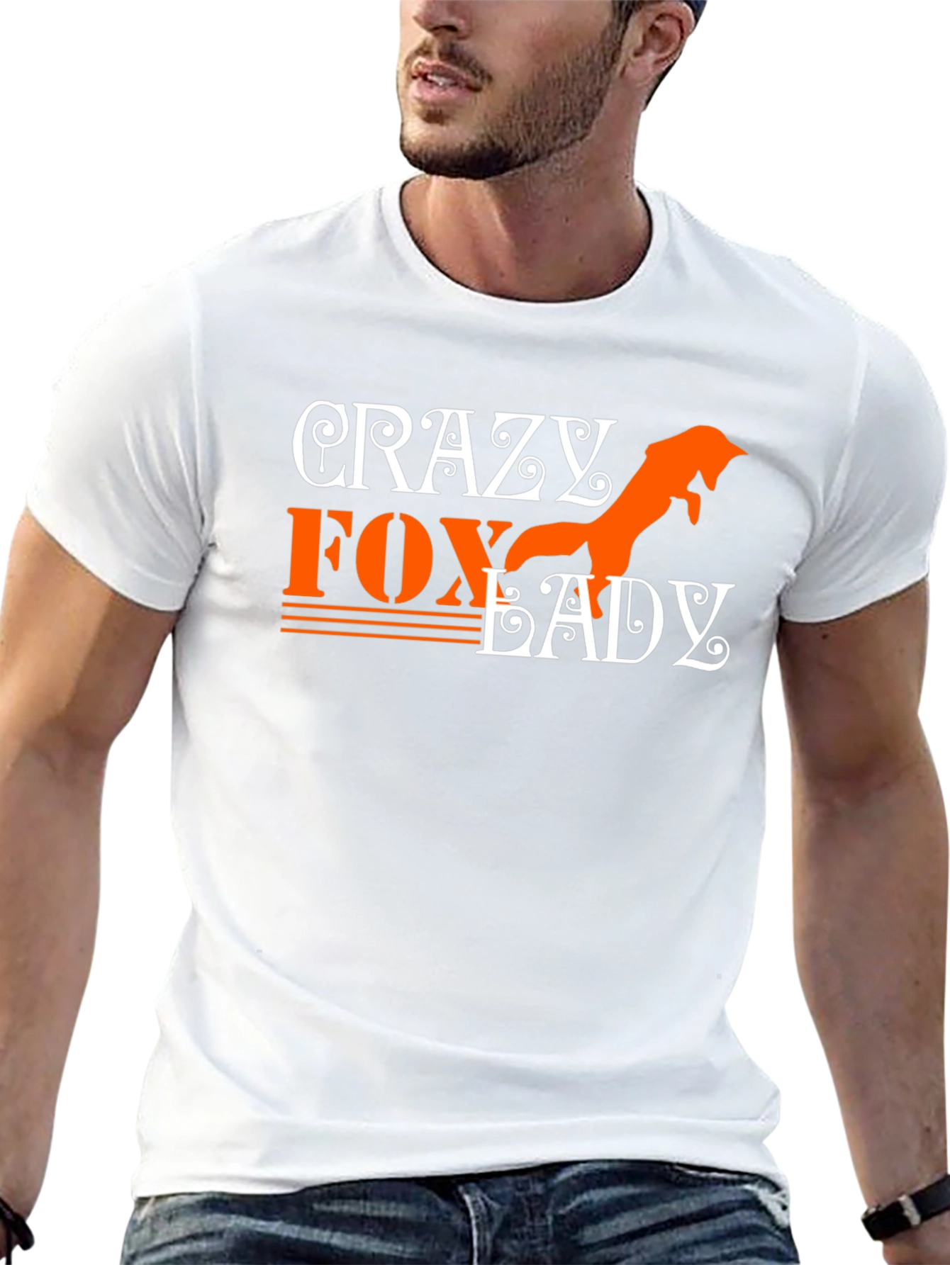 Crazy Fox Lady Graphic T-Shirt