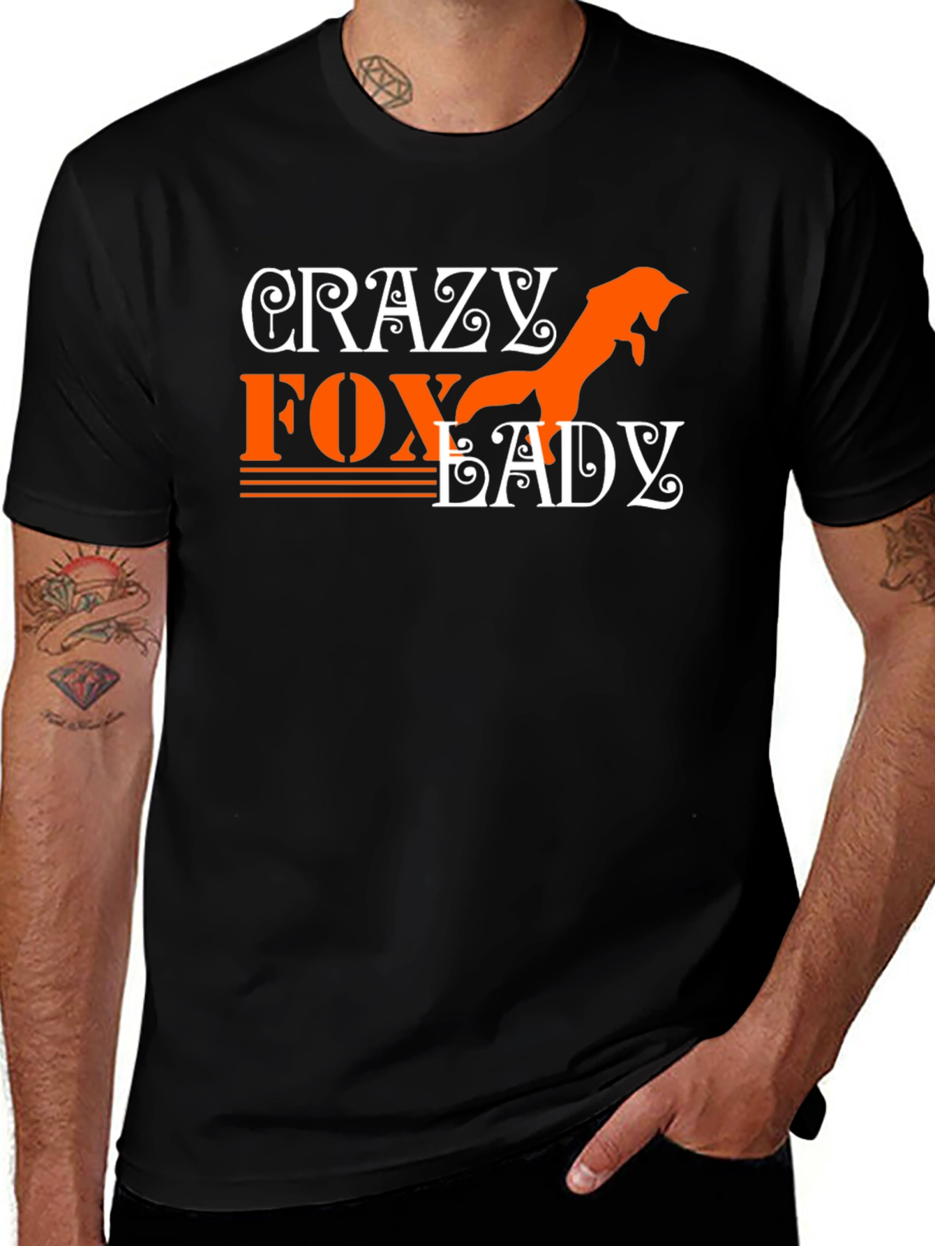 Crazy Fox Lady Graphic T-Shirt
