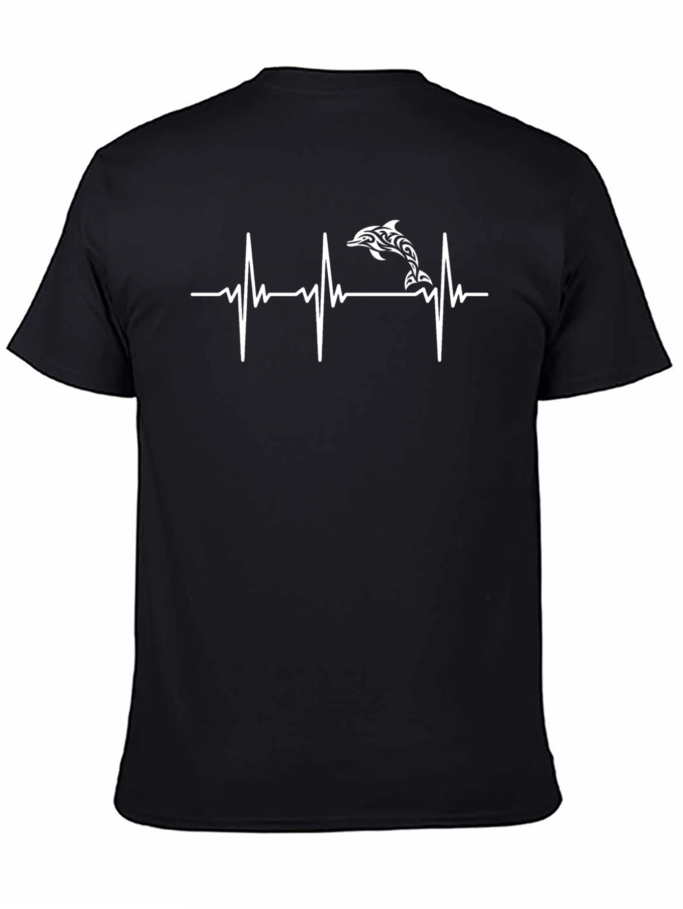 Dolphin Heartbeat Graphic Tee - Black