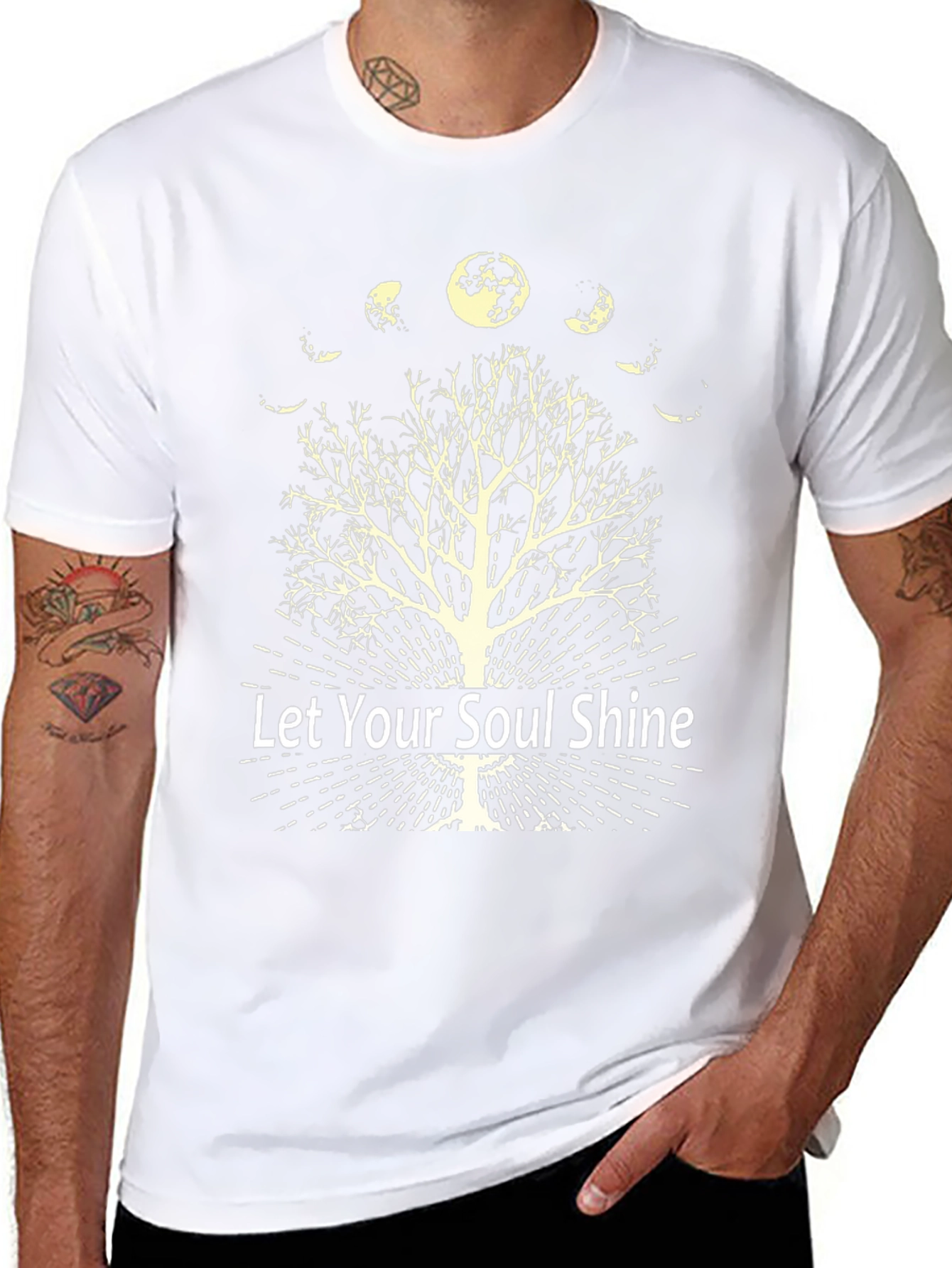 Let Your Soul Shine Moon Phase Tree Graphic Tee