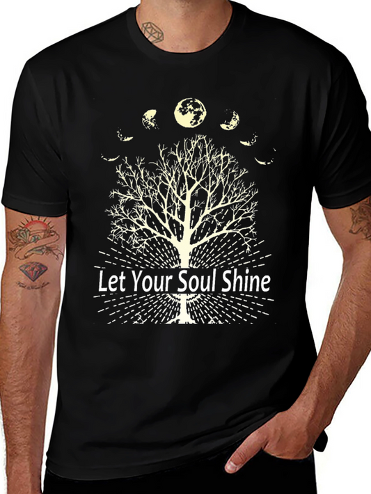 Let Your Soul Shine Moon Phase Tree Graphic Tee