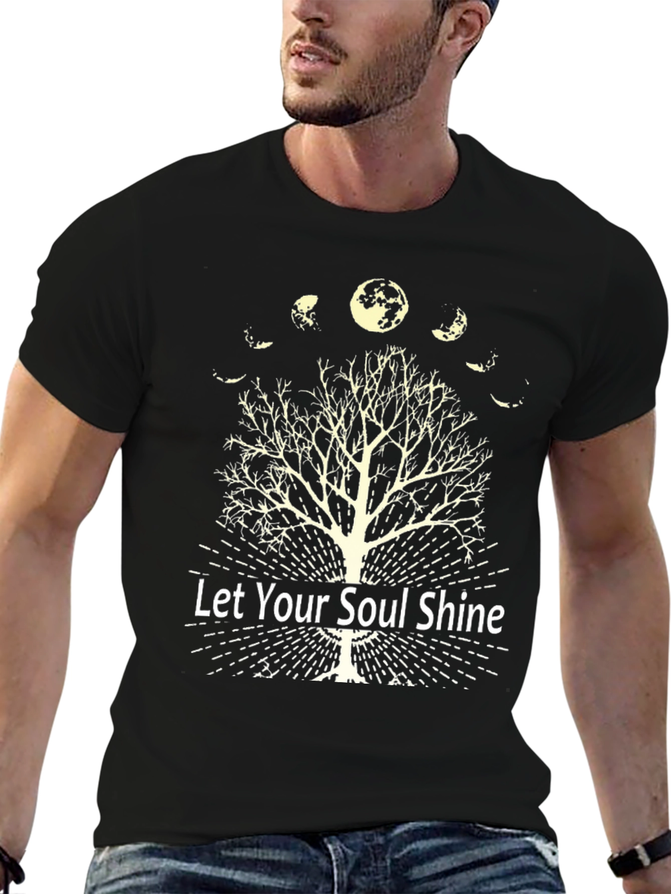 Let Your Soul Shine Moon Phase Tree Graphic Tee