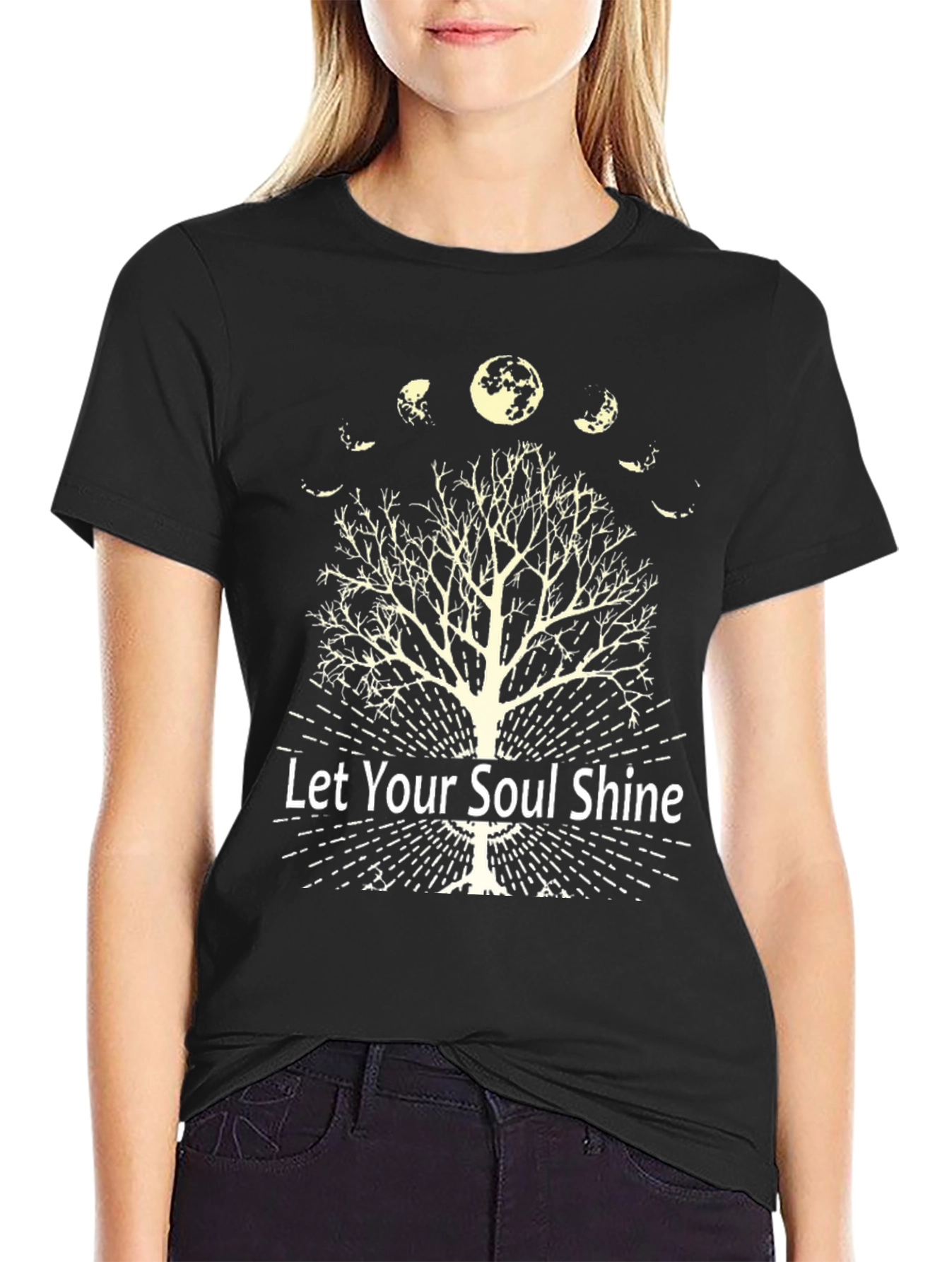 Let Your Soul Shine Moon Phase Tree Graphic Tee