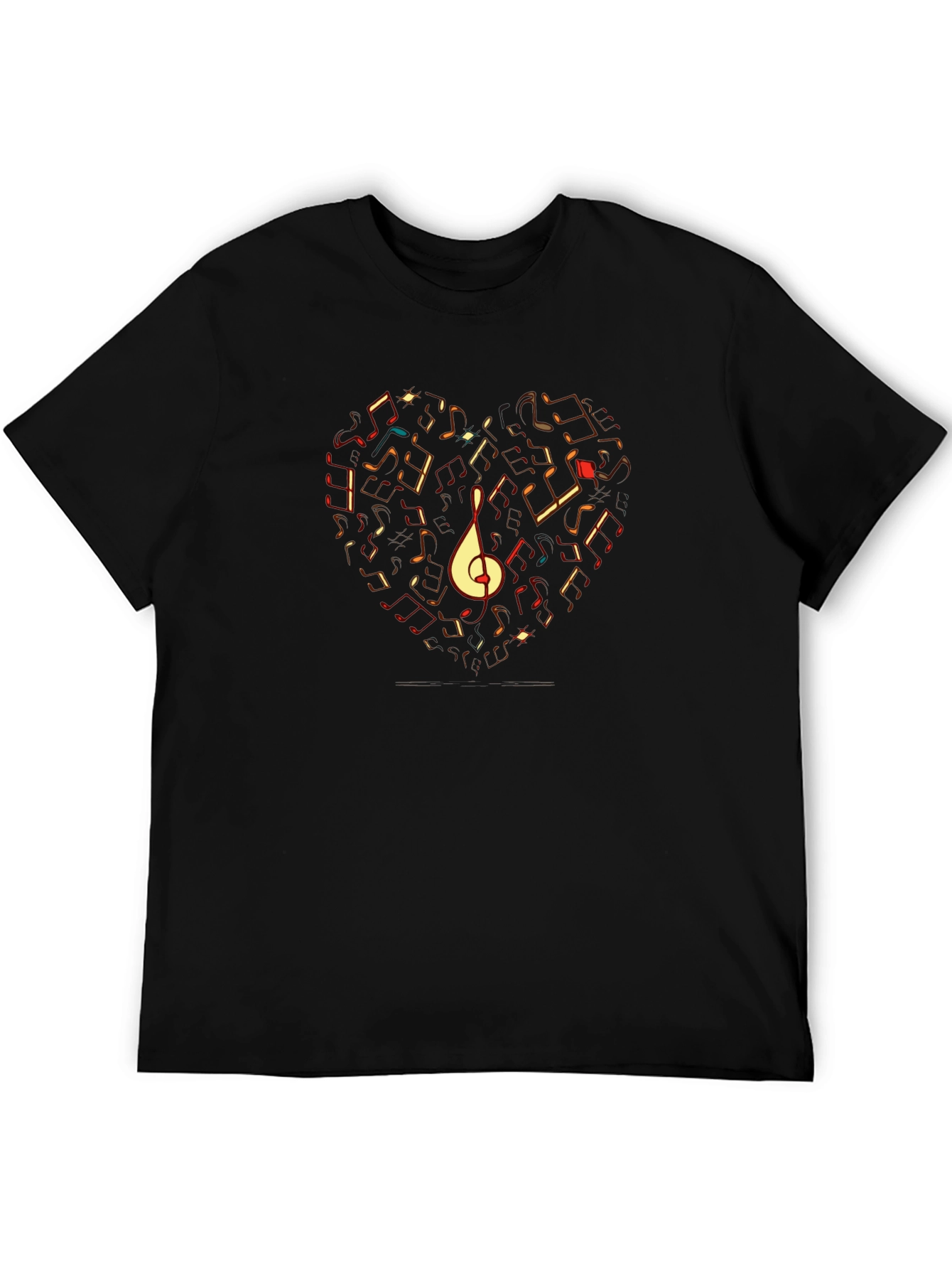 Musical Heart T-Shirt - Black Graphic Tee