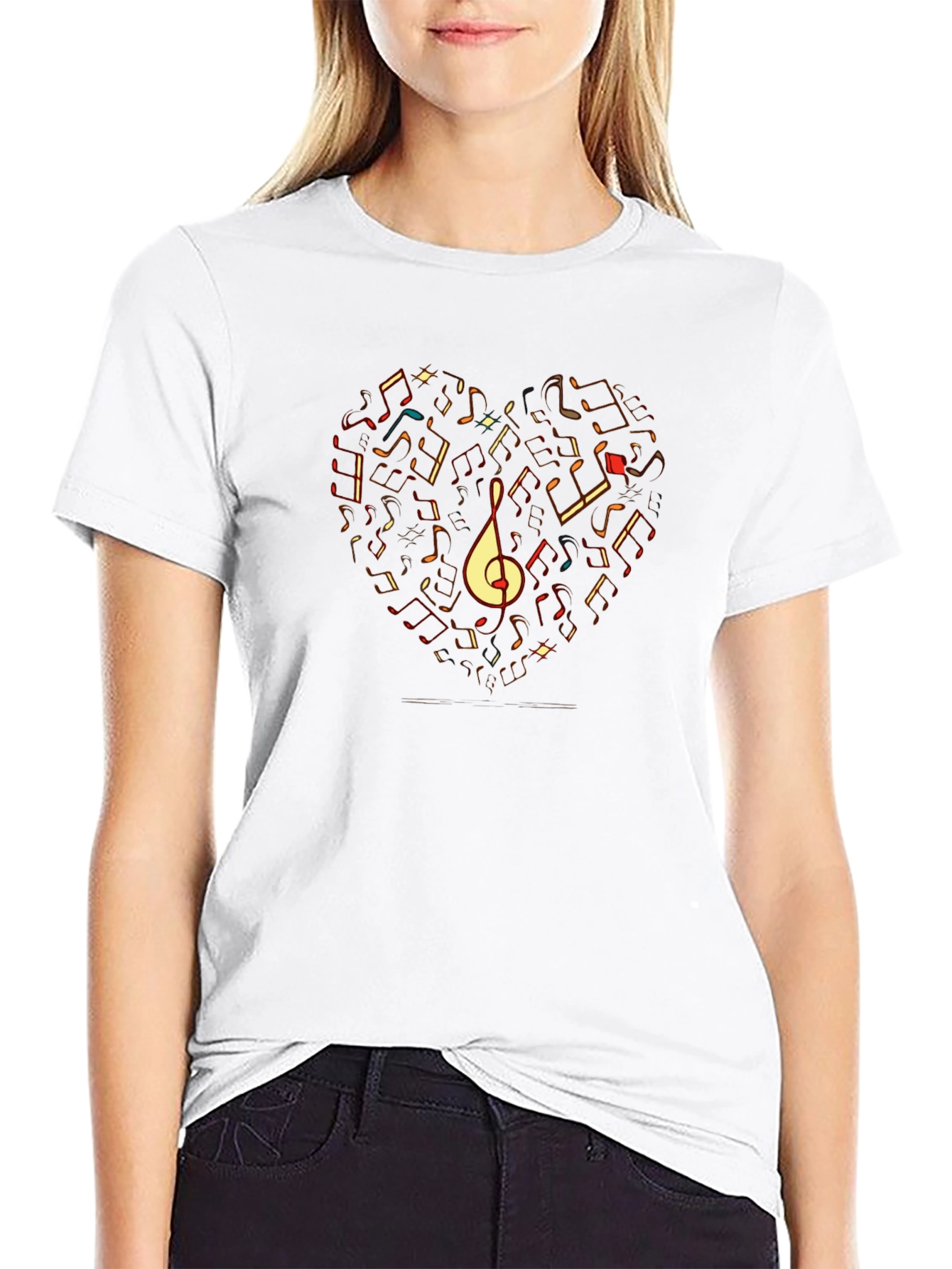 Musical Heart T-Shirt - Black Graphic Tee