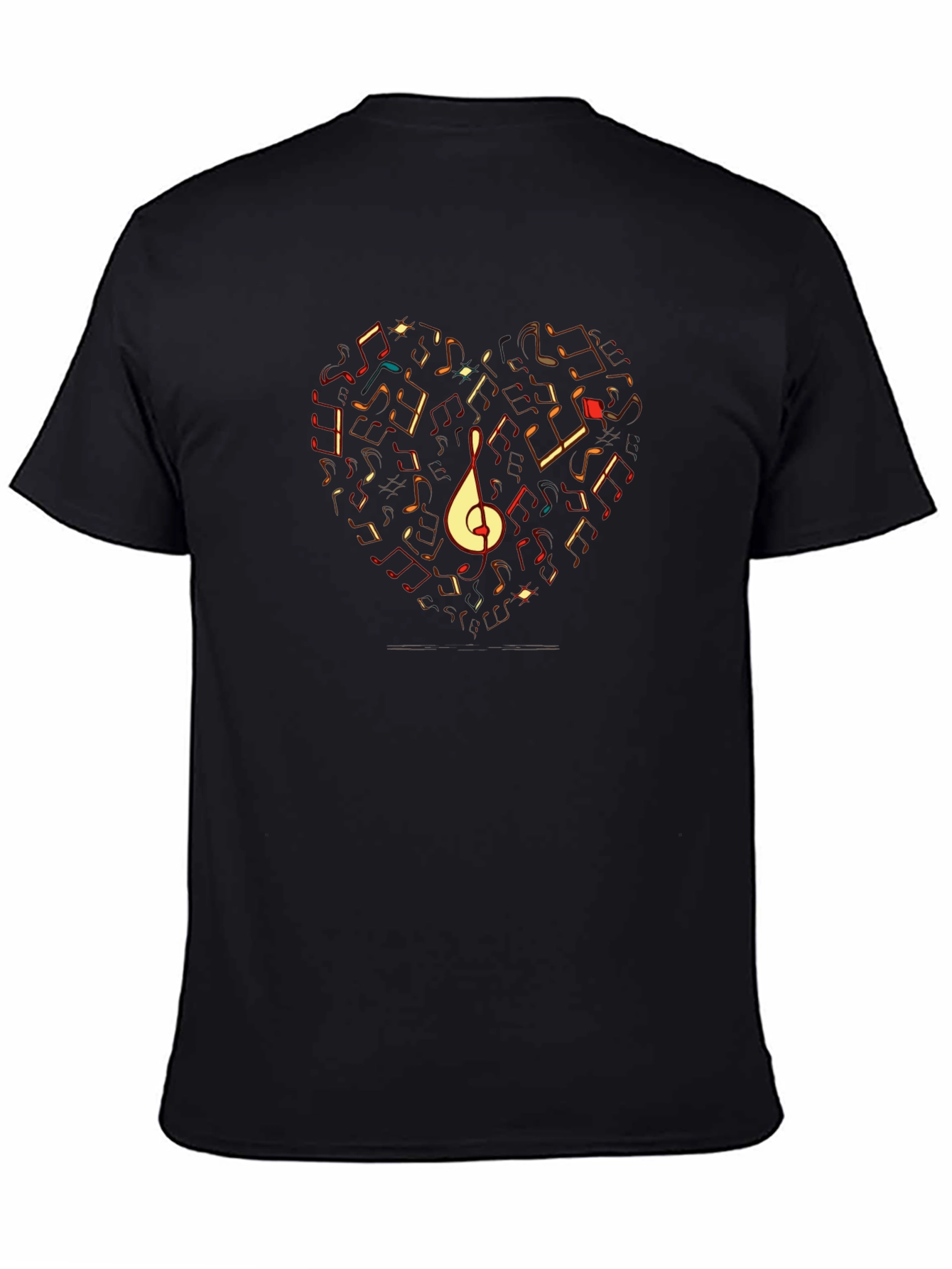 Musical Heart T-Shirt - Black Graphic Tee