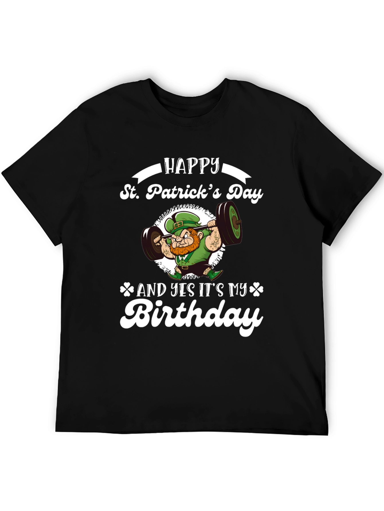 St. Patricks Day Birthday Leprechaun Weightlifting T-Shirt