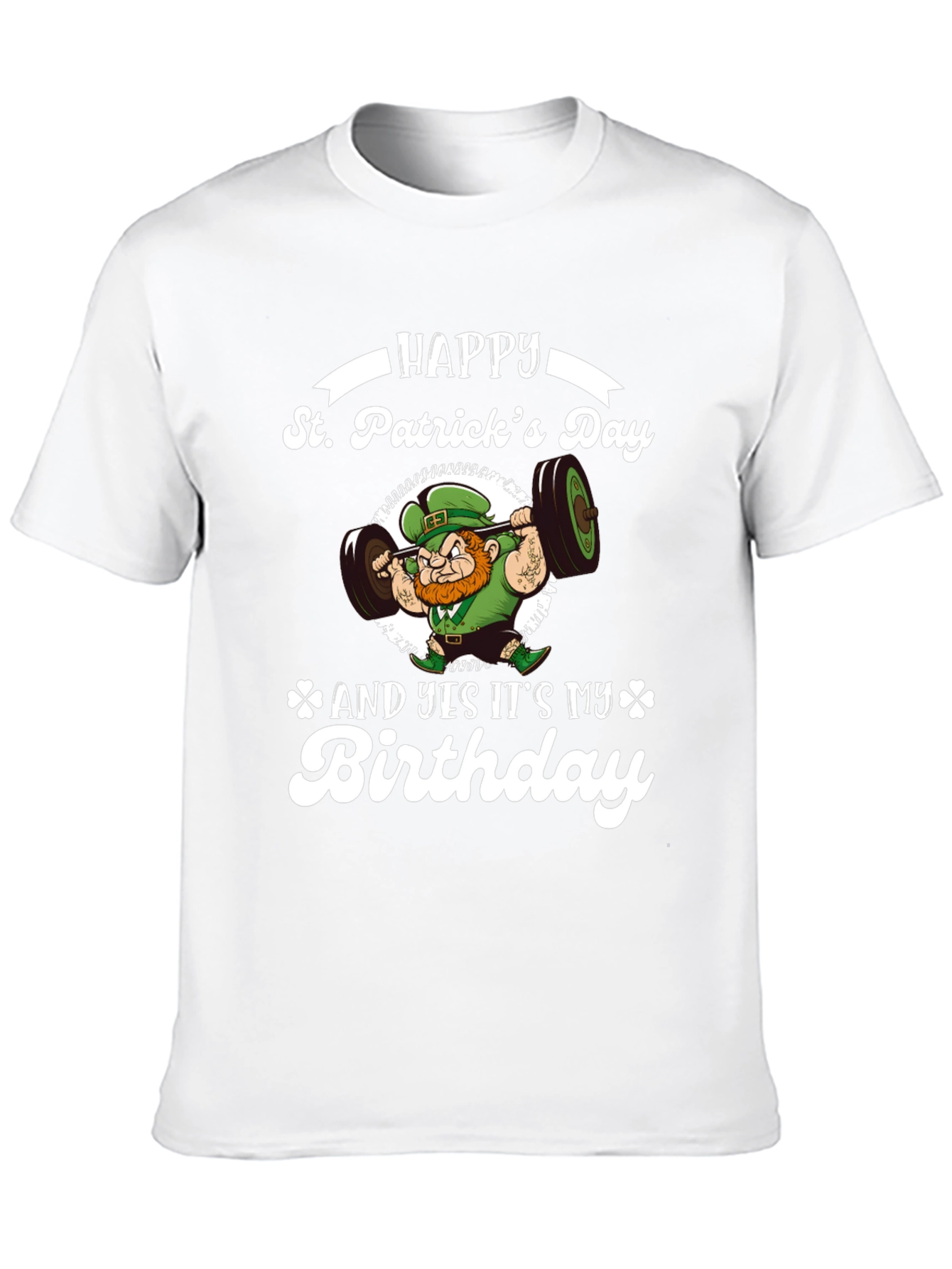 St. Patricks Day Birthday Leprechaun Weightlifting T-Shirt