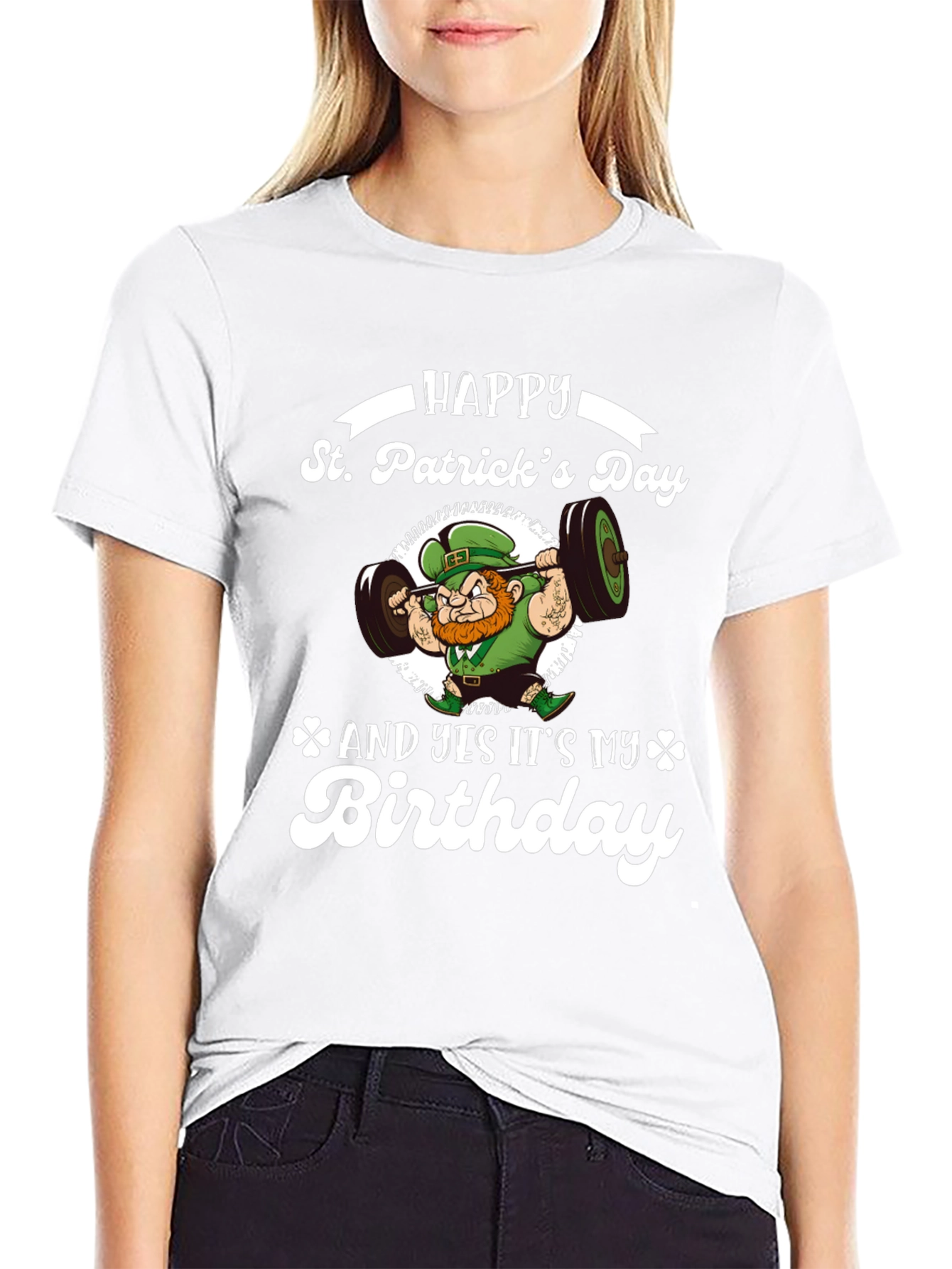St. Patricks Day Birthday Leprechaun Weightlifting T-Shirt
