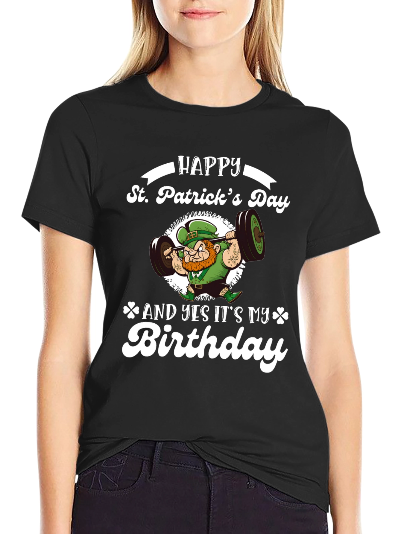 St. Patricks Day Birthday Leprechaun Weightlifting T-Shirt