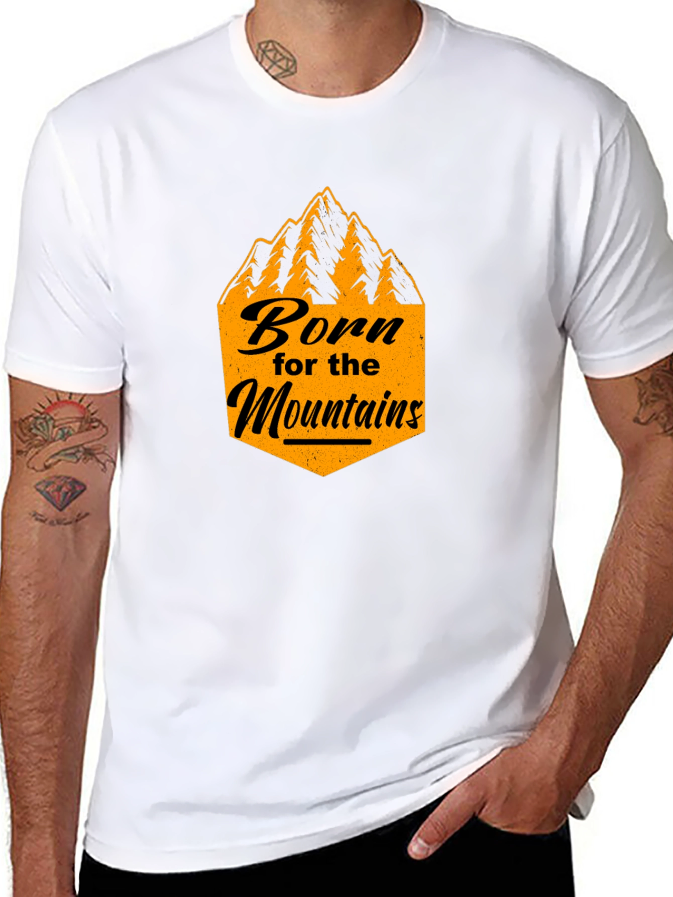 Born for the Mountains Black Graphic Tee