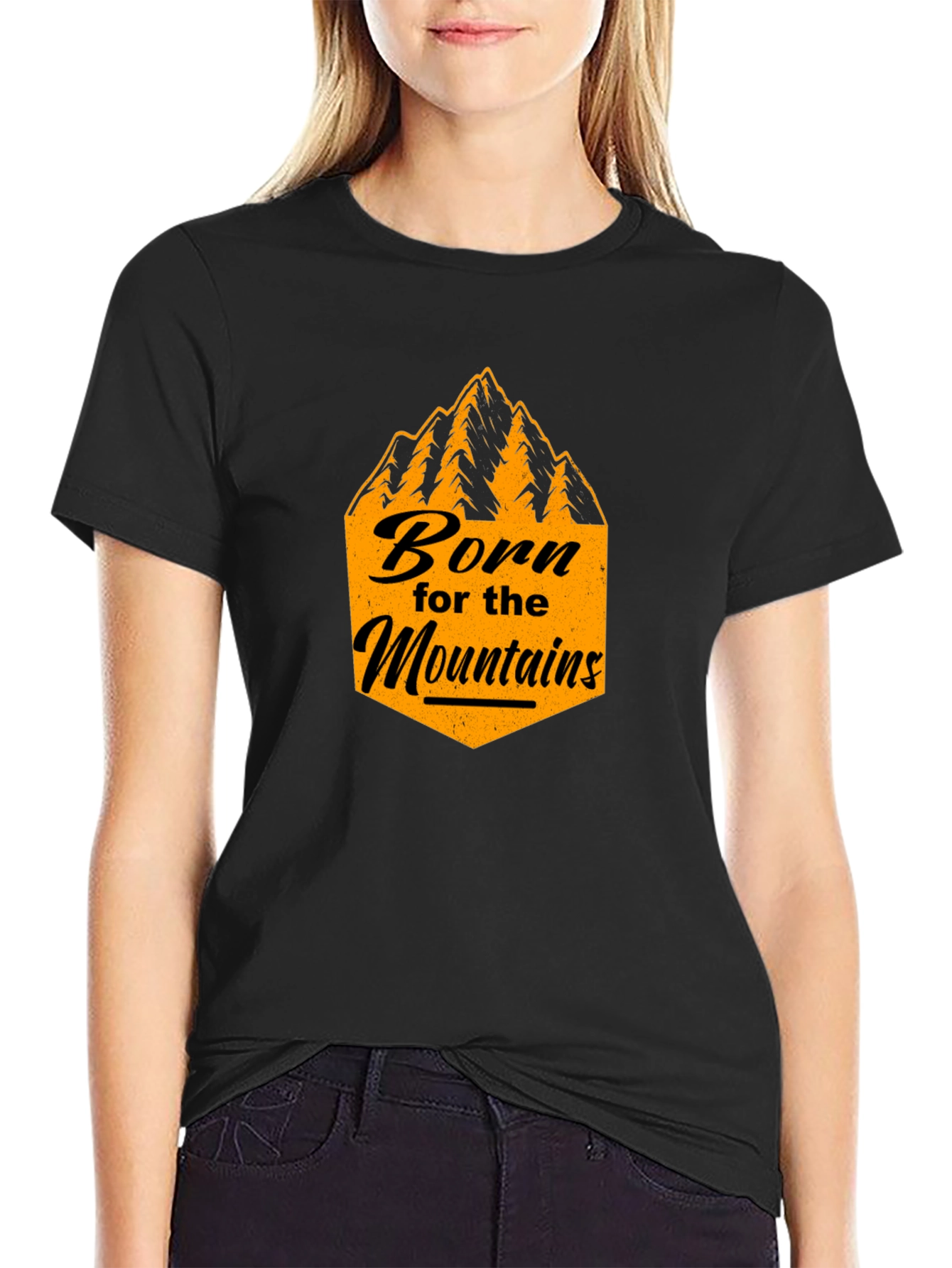 Born for the Mountains Black Graphic Tee