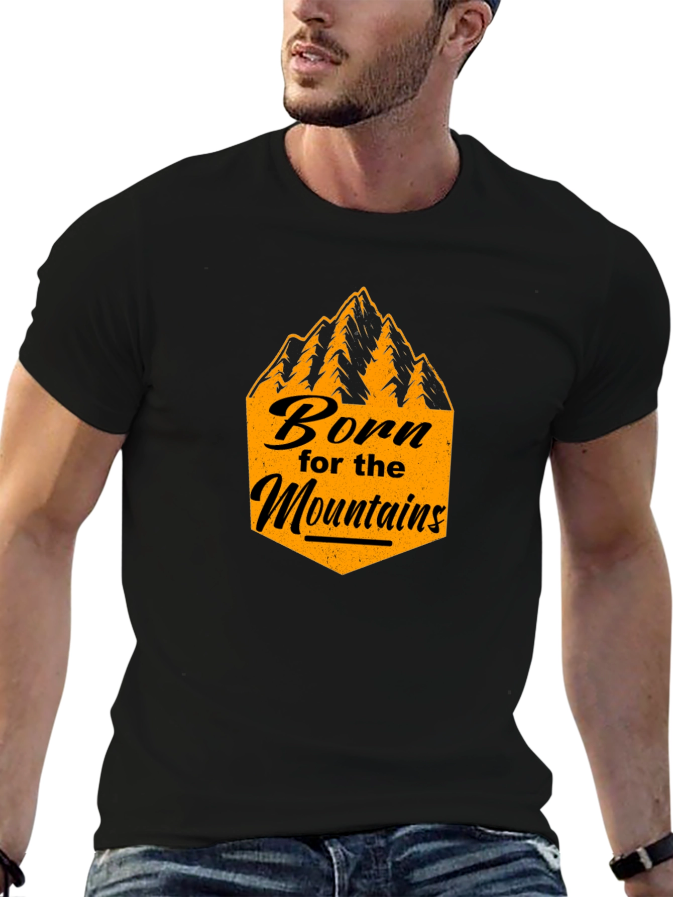 Born for the Mountains Black Graphic Tee