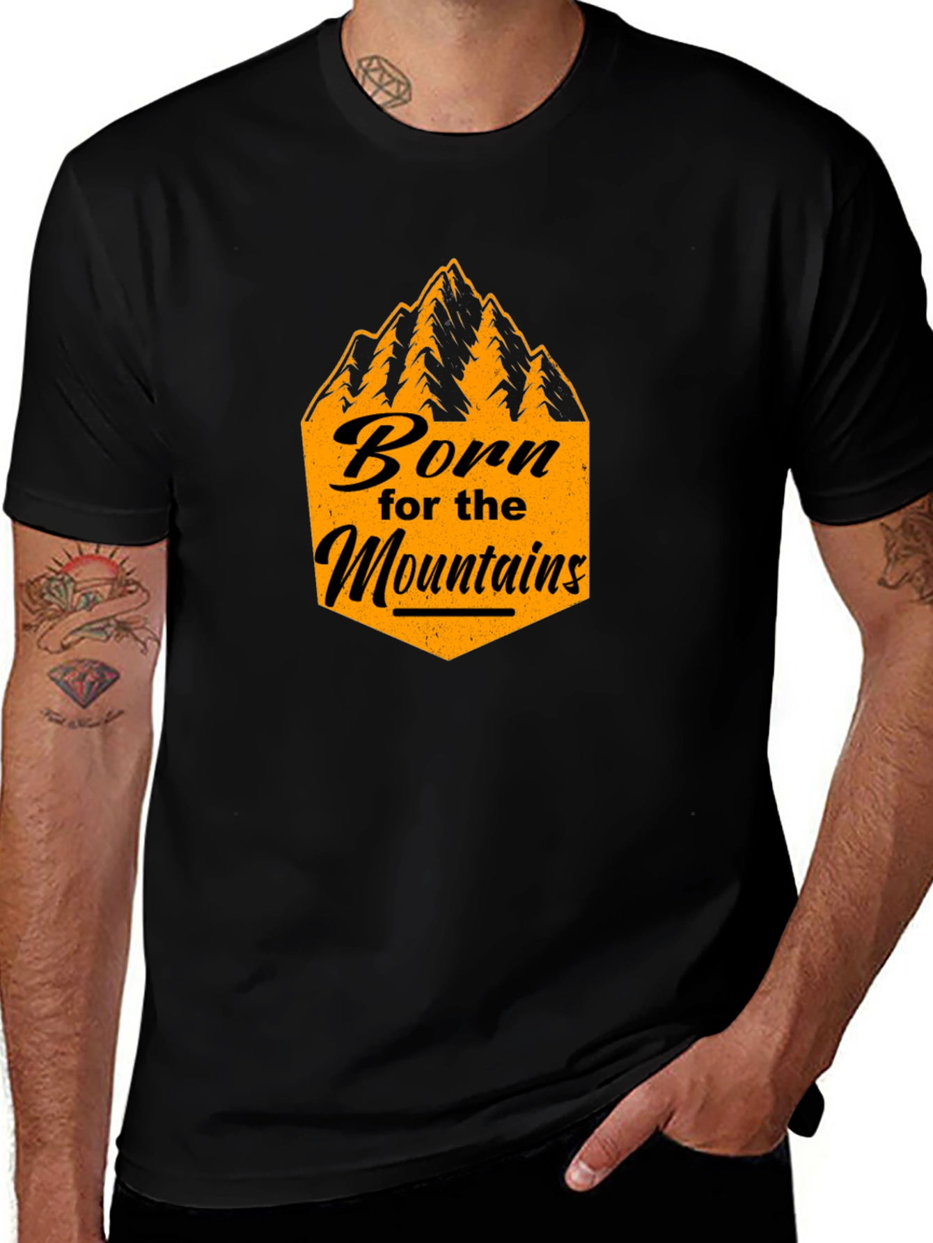 Born for the Mountains Black Graphic Tee