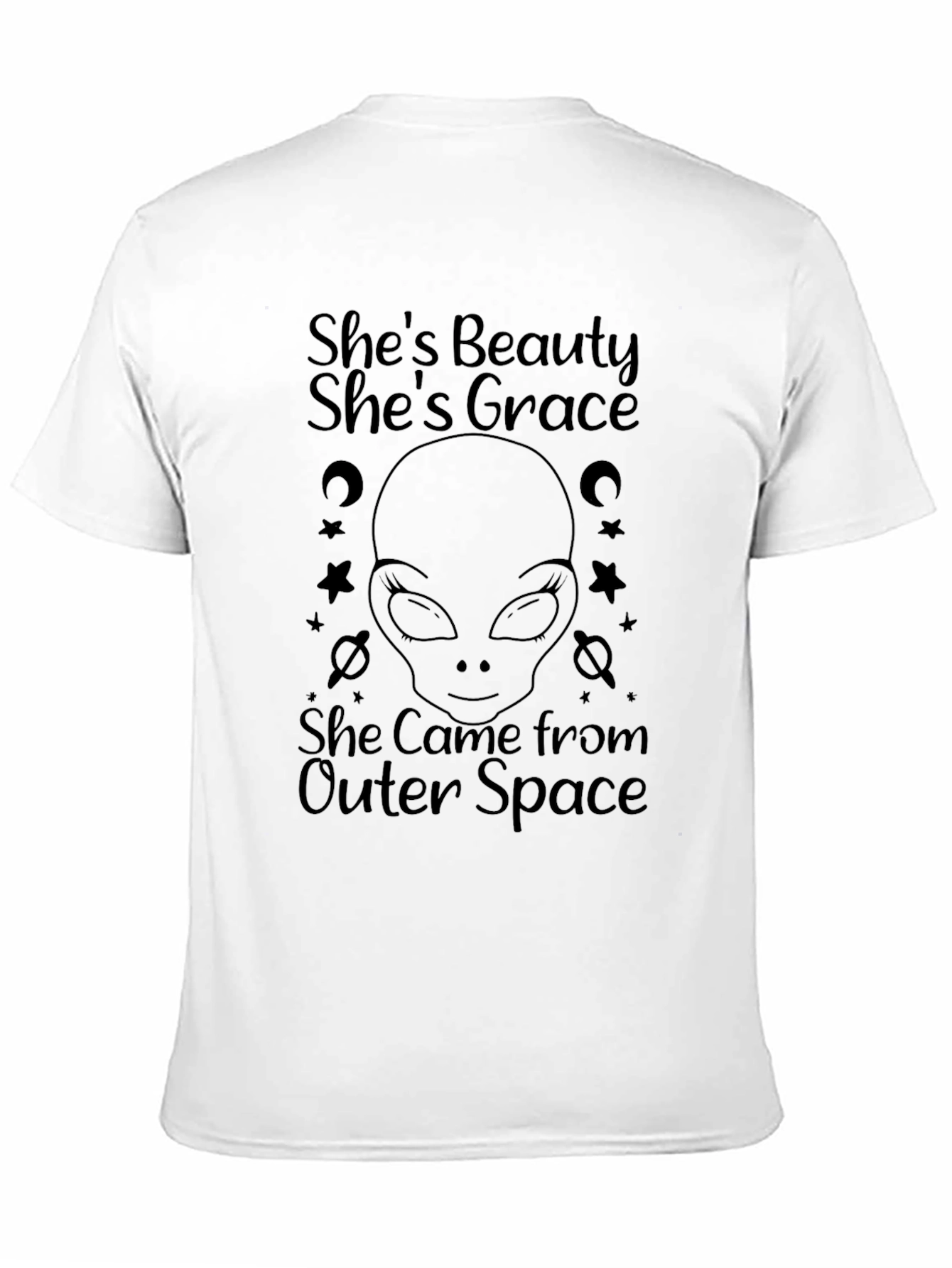 Shes Beauty Shes Grace Outer Space Alien Graphic T-Shirt