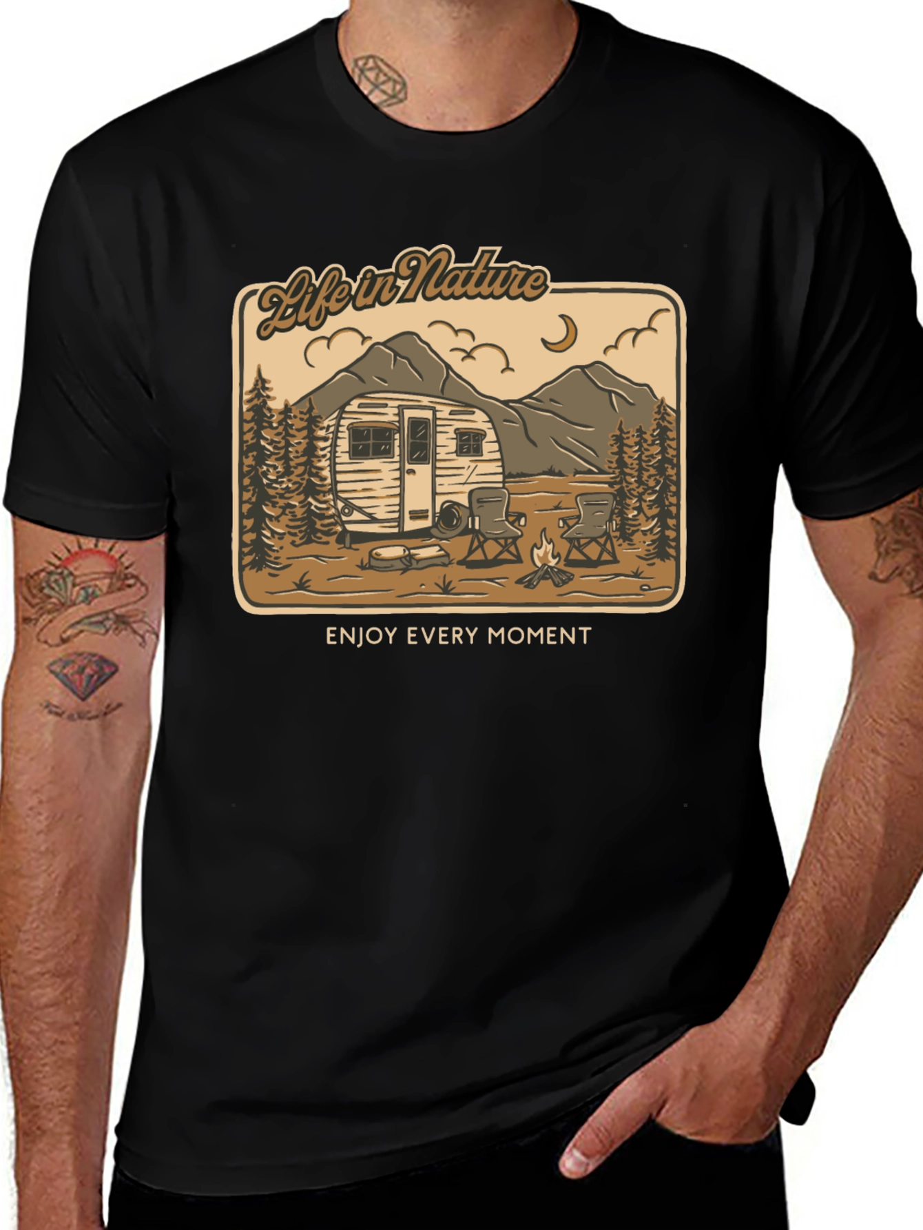Life in Nature Graphic Tee - Camping Adventure