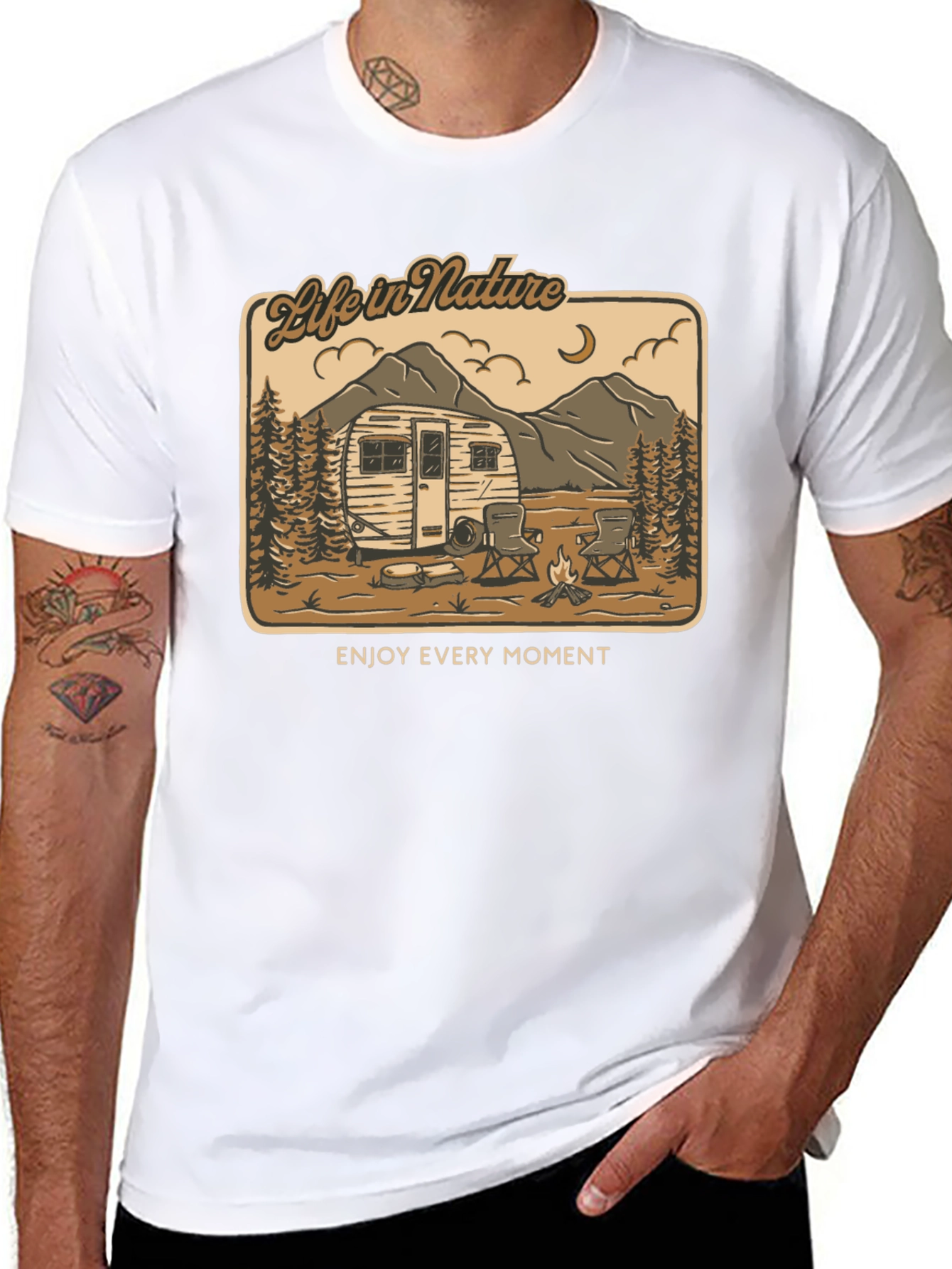 Life in Nature Graphic Tee - Camping Adventure