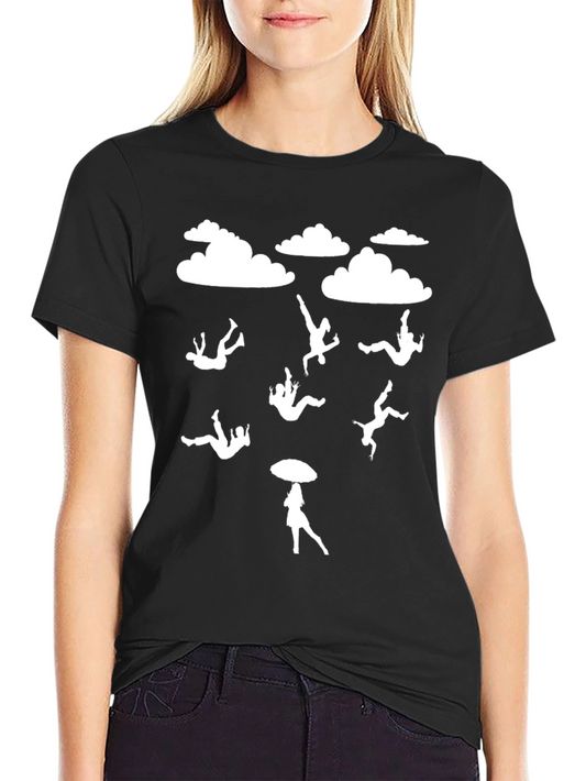 Raining People Black Graphic Tee Shirt