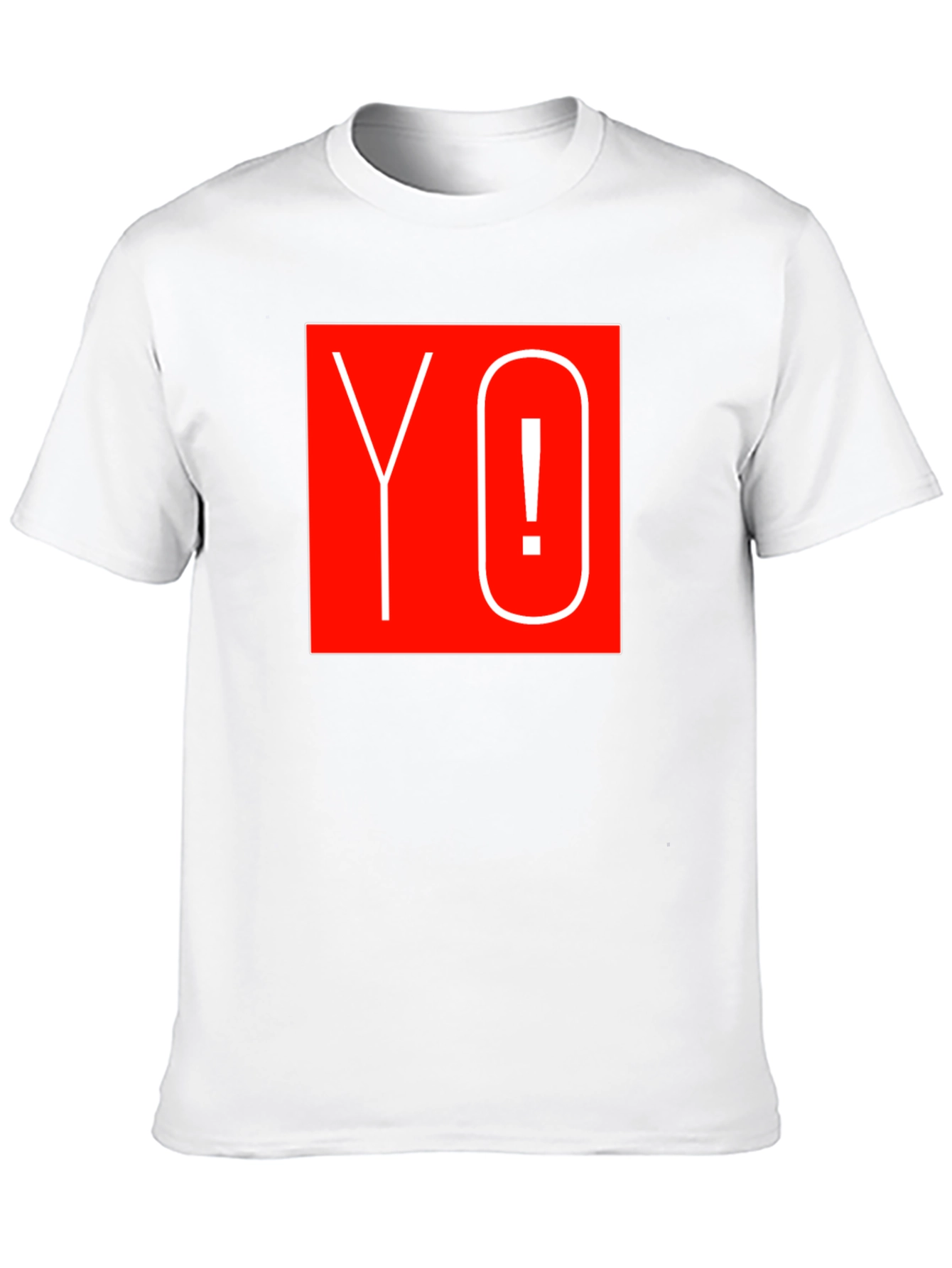 Yo! Graphic Tee - Bold Red Square Design