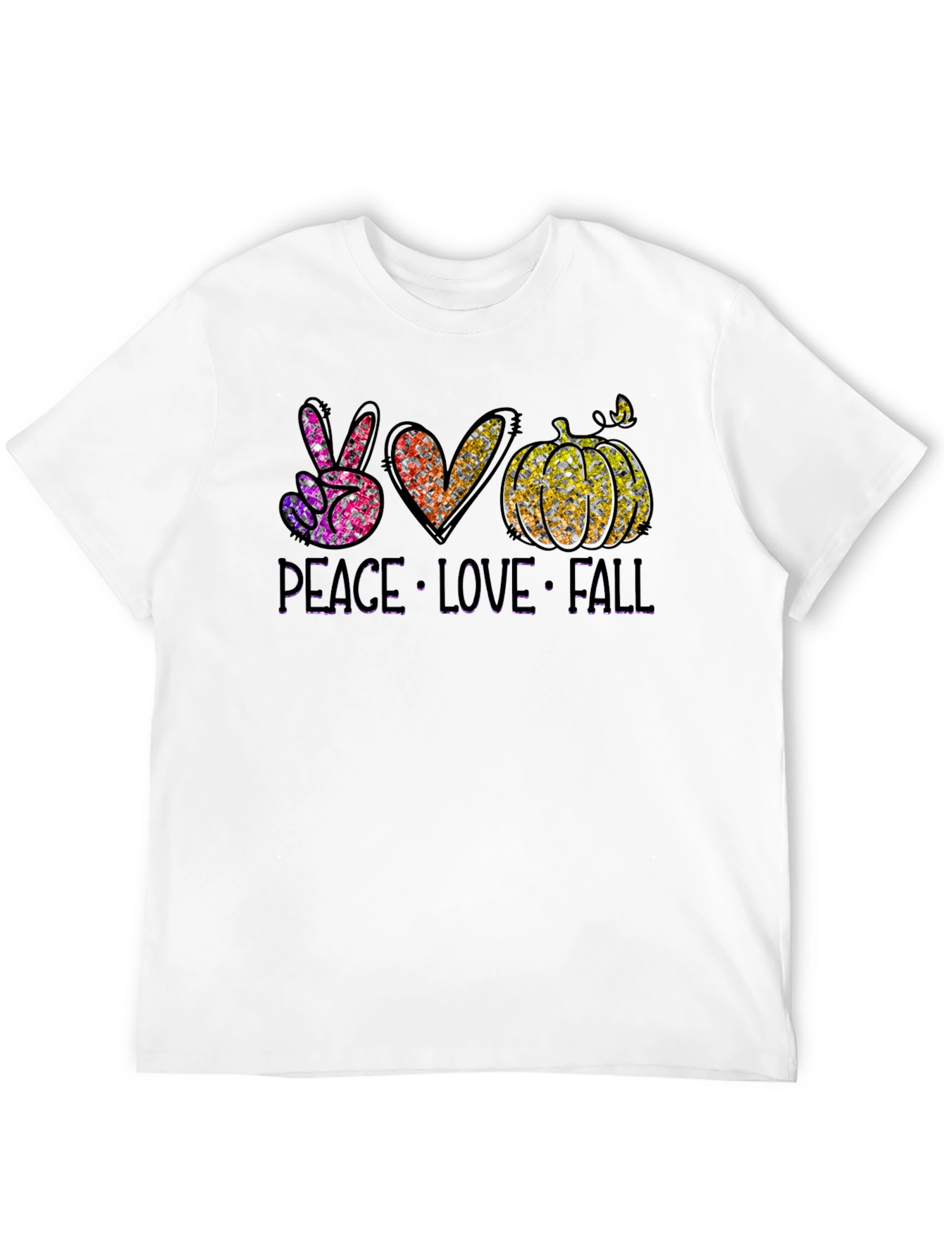 Peace Love Fall Black T-Shirt