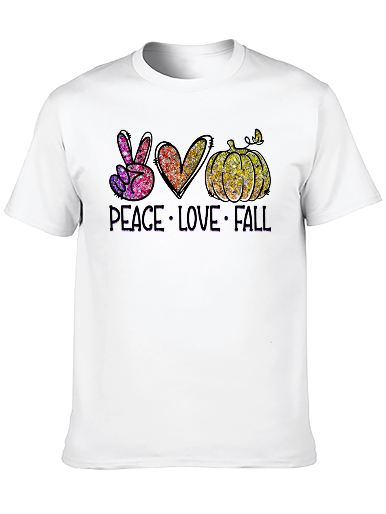 Peace Love Fall Black T-Shirt