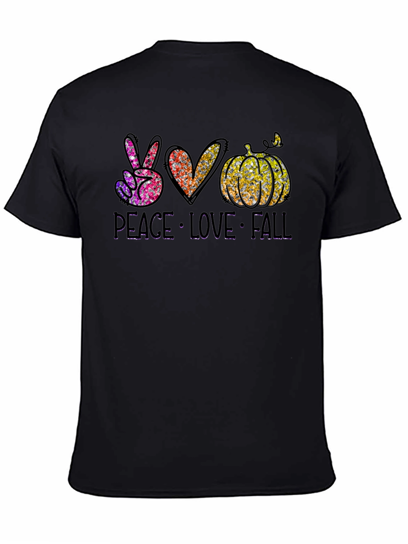 Peace Love Fall Black T-Shirt