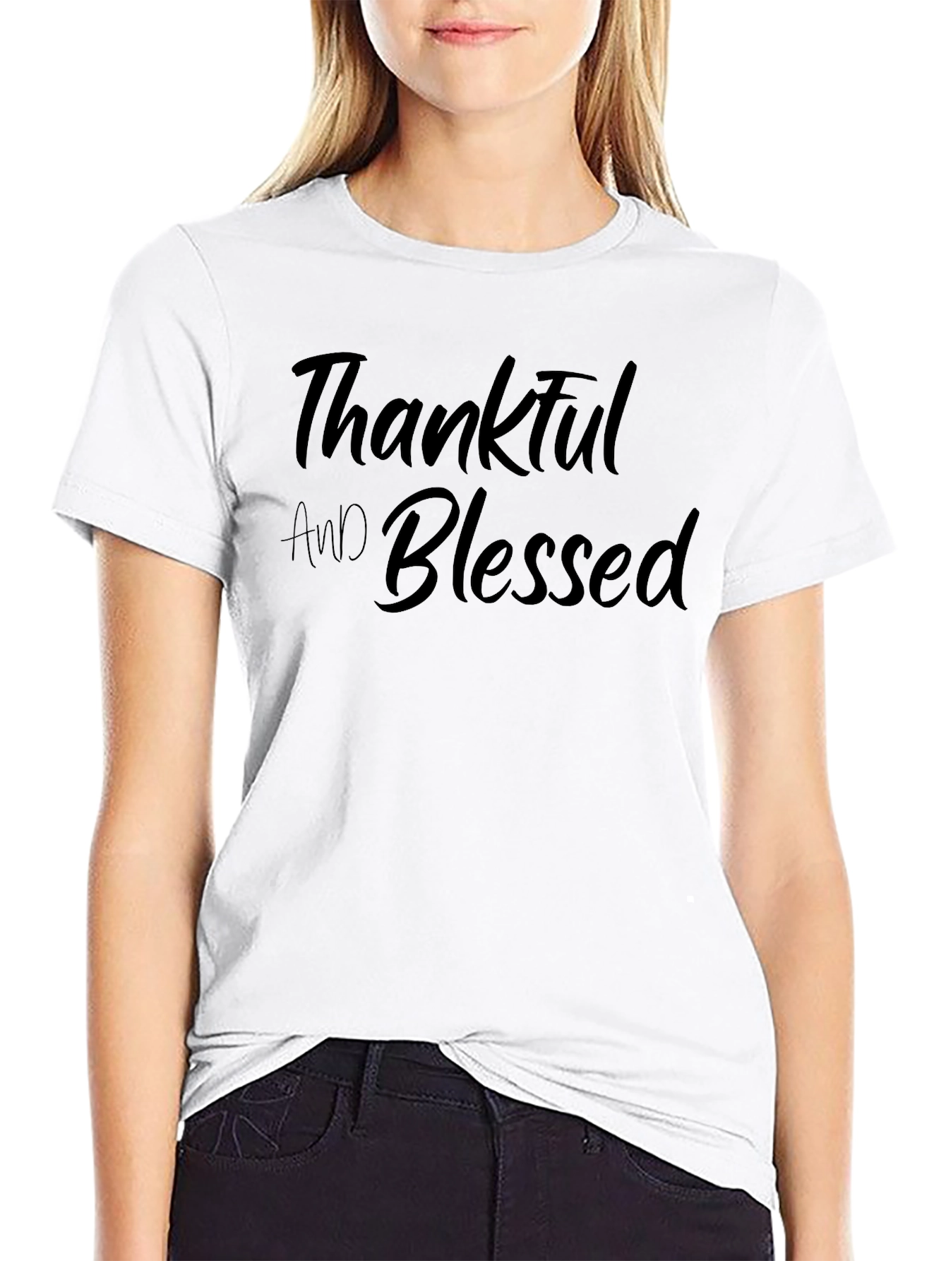 Thankful and Blessed Black T-Shirt