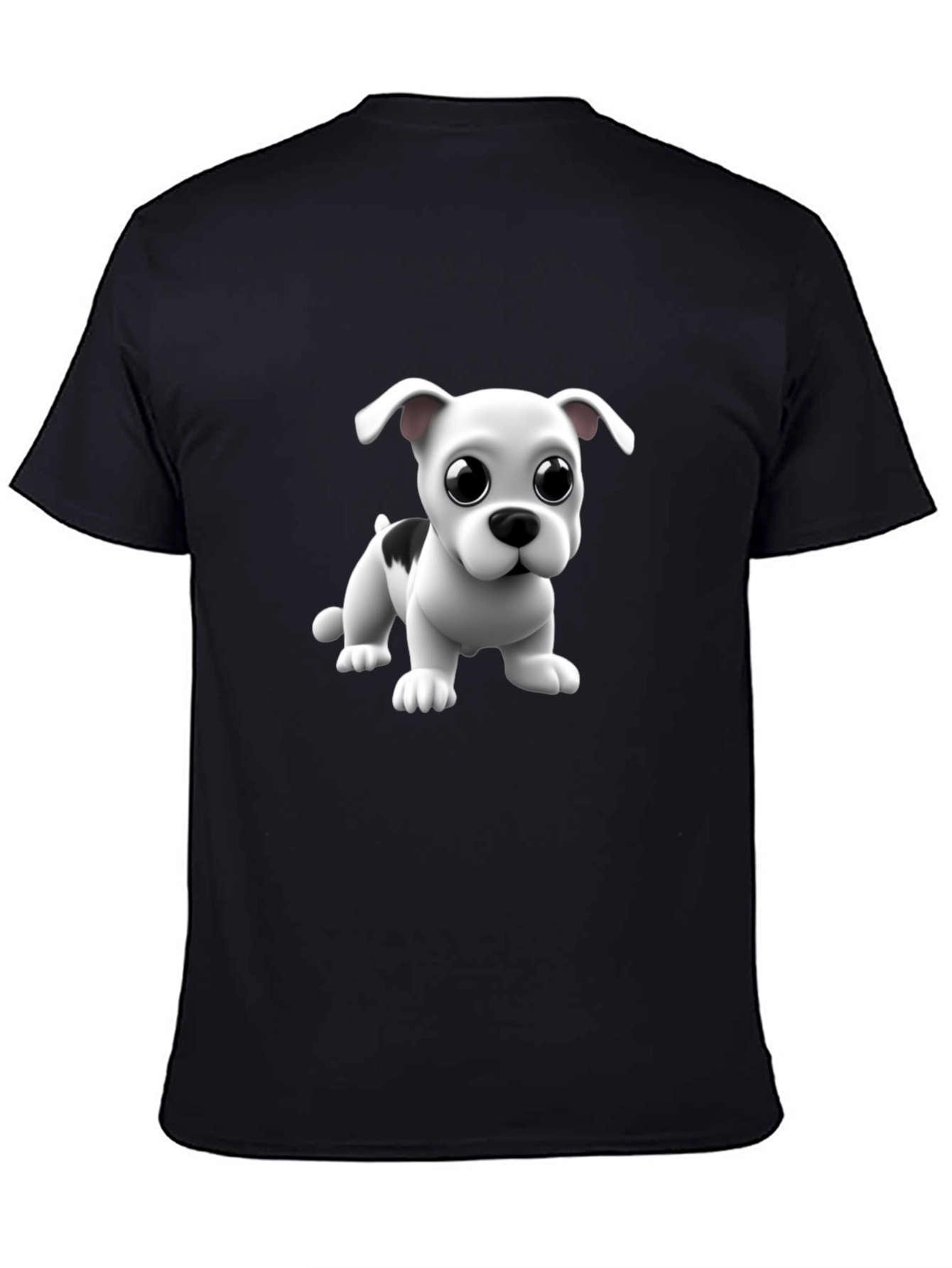 Cute Puppy Graphic Black T-Shirt