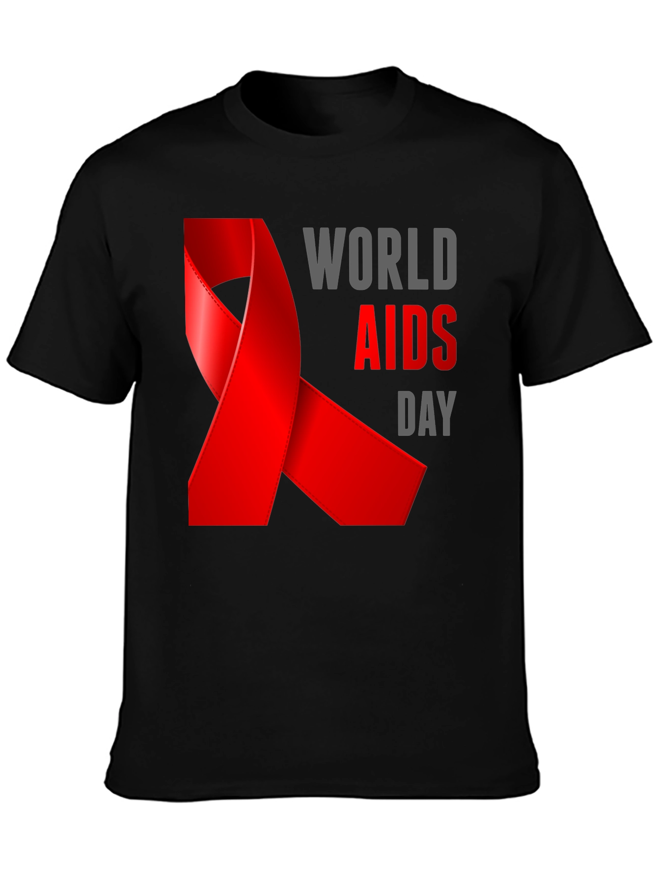 World AIDS Day Awareness Black T-Shirt