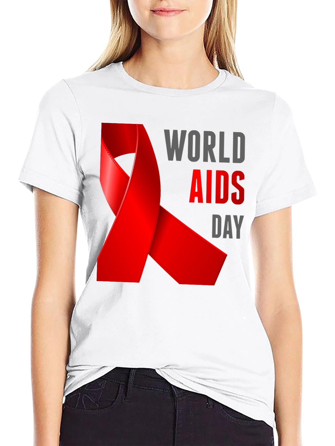 World AIDS Day Awareness Black T-Shirt