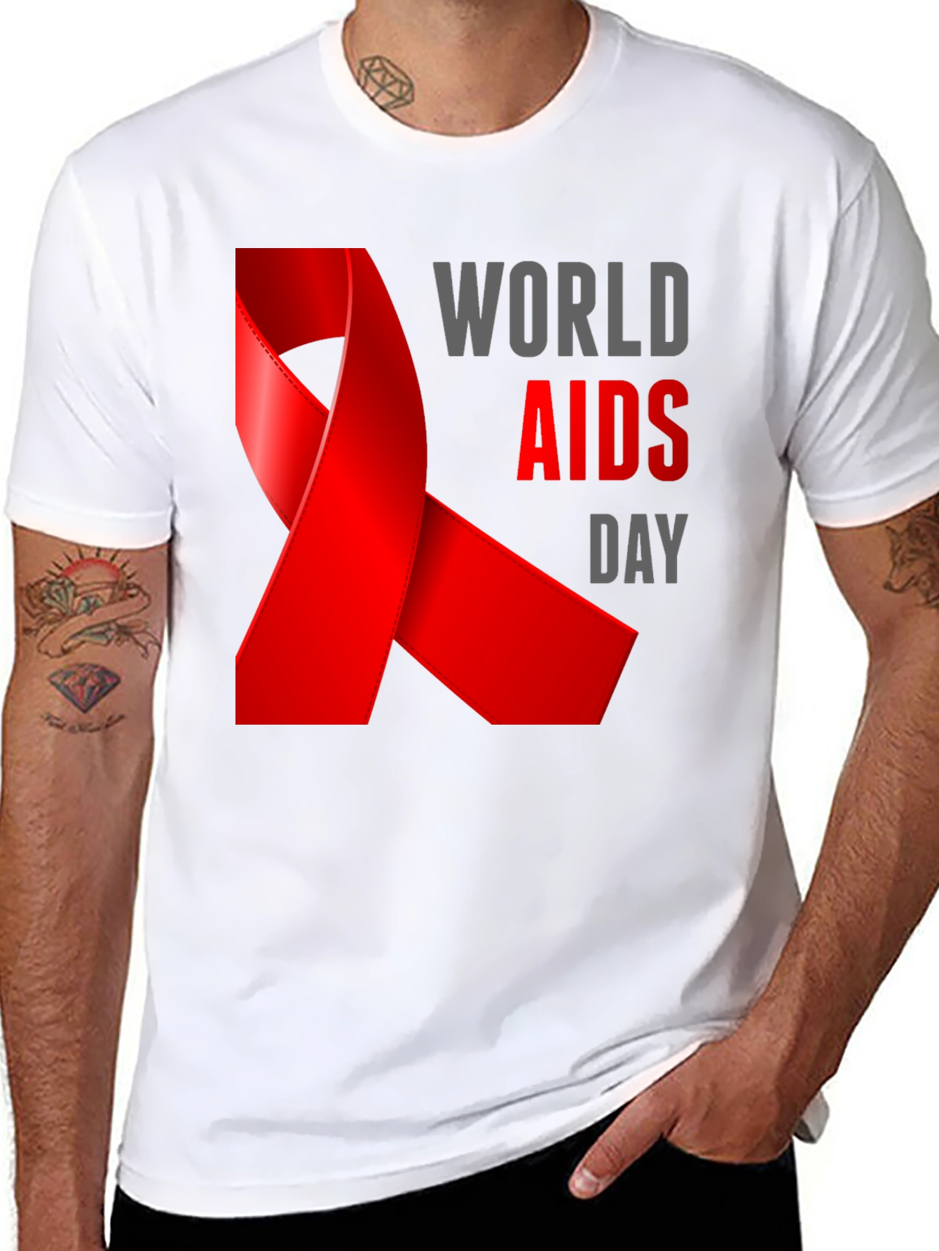 World AIDS Day Awareness Black T-Shirt